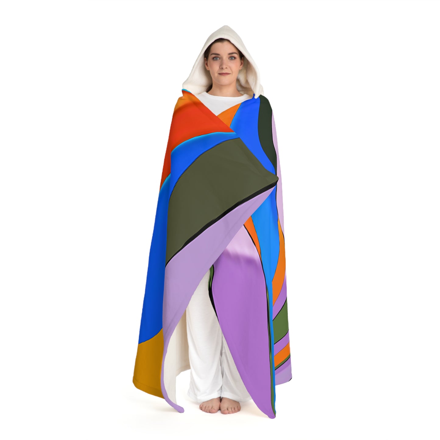 UNO ABSTRACTS Hooded Sherpa Fleece Blanket