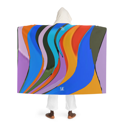 UNO ABSTRACTS Hooded Sherpa Fleece Blanket