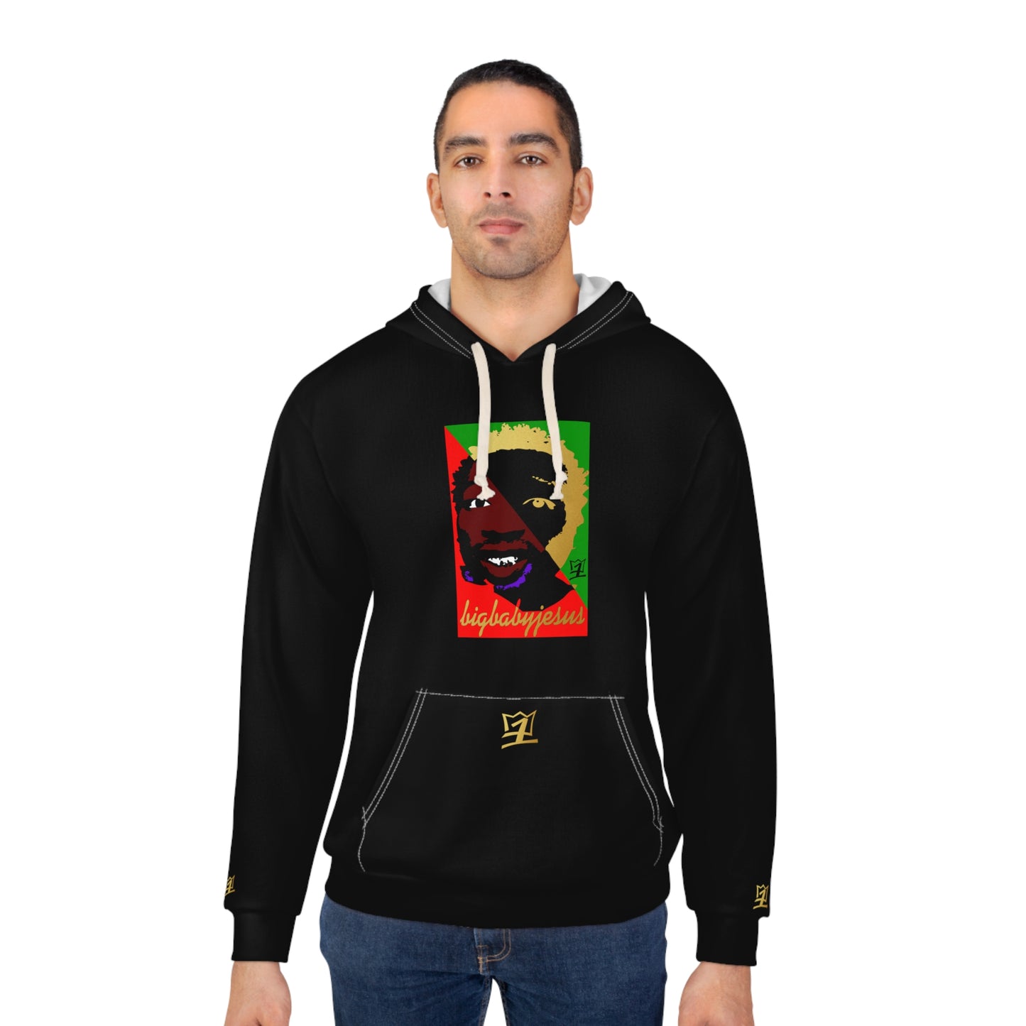 UNO LOVEBLACKLIVES BIGBABYJESUS Unisex Pullover Hoodie (AOP)