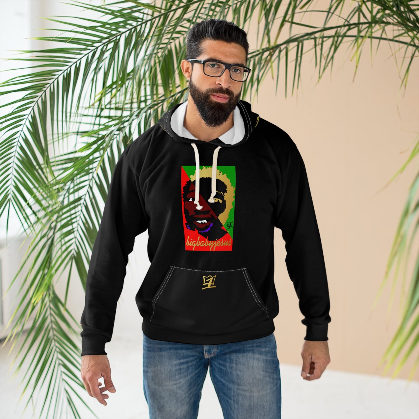 UNO LOVEBLACKLIVES BIGBABYJESUS Unisex Pullover Hoodie (AOP)