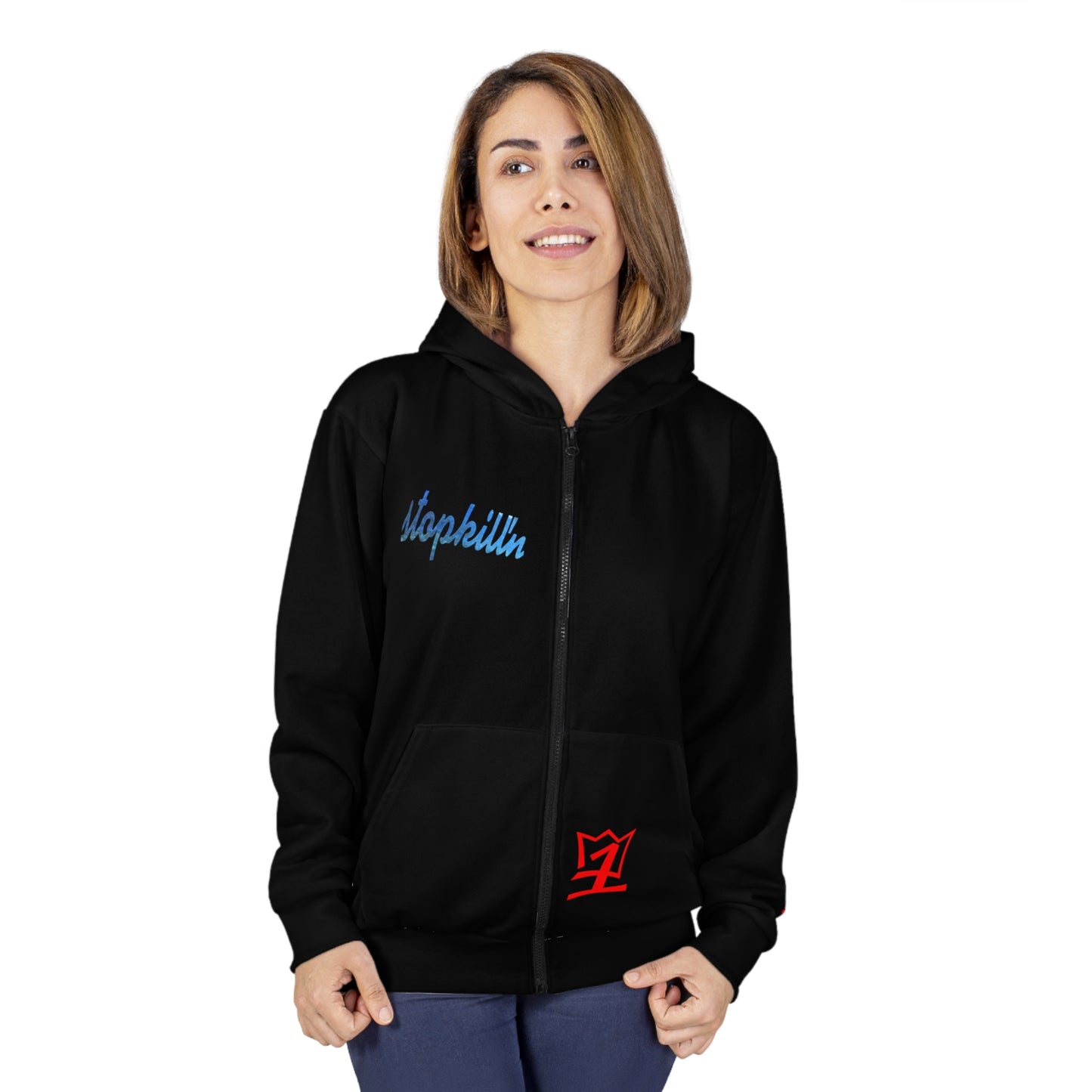 UNO STOPKILL'N RHINOBABYMAMA AOP Unisex Zip Hoodie