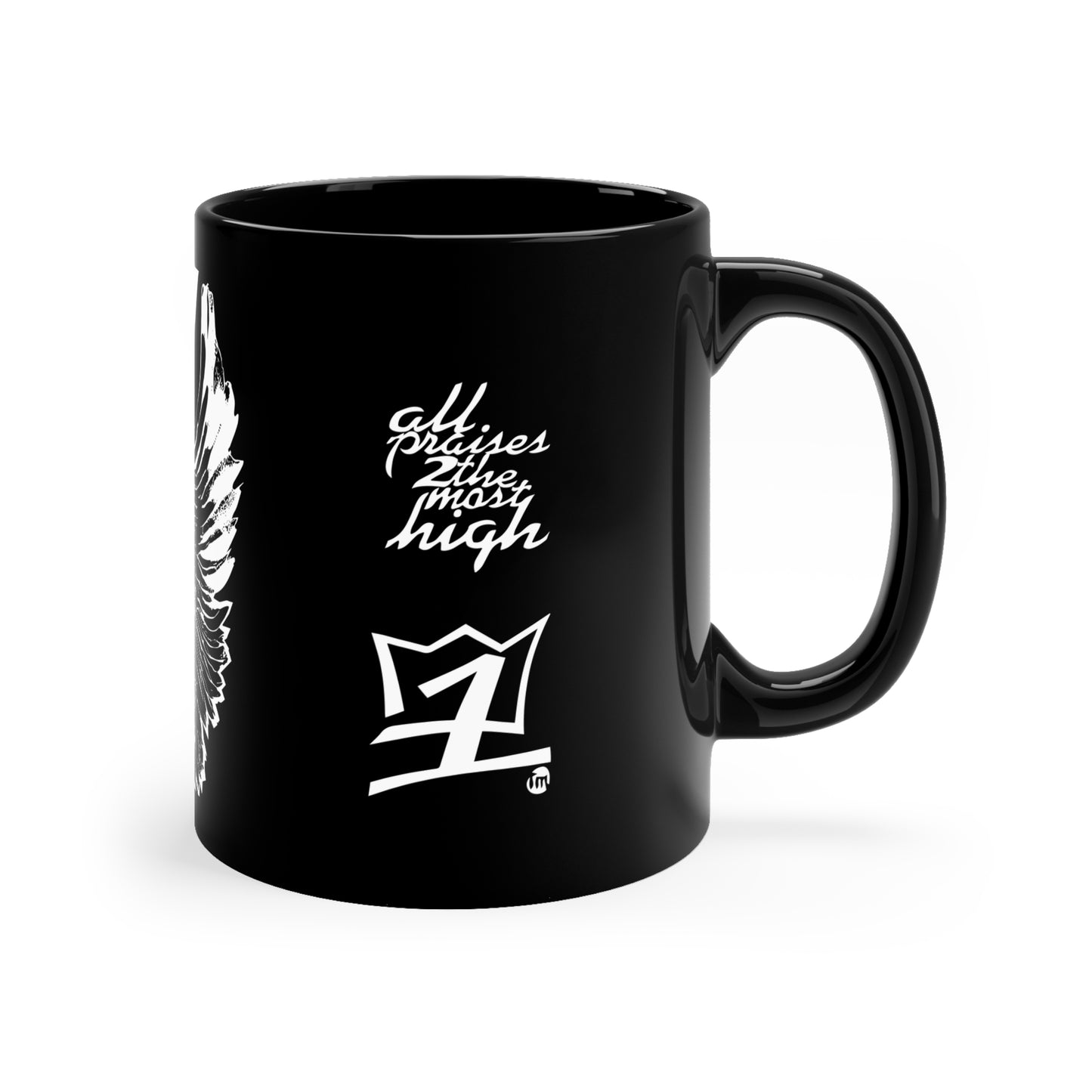 UNO ORGANIC ANGEL MALCOLM Black Coffee Mug, 11oz