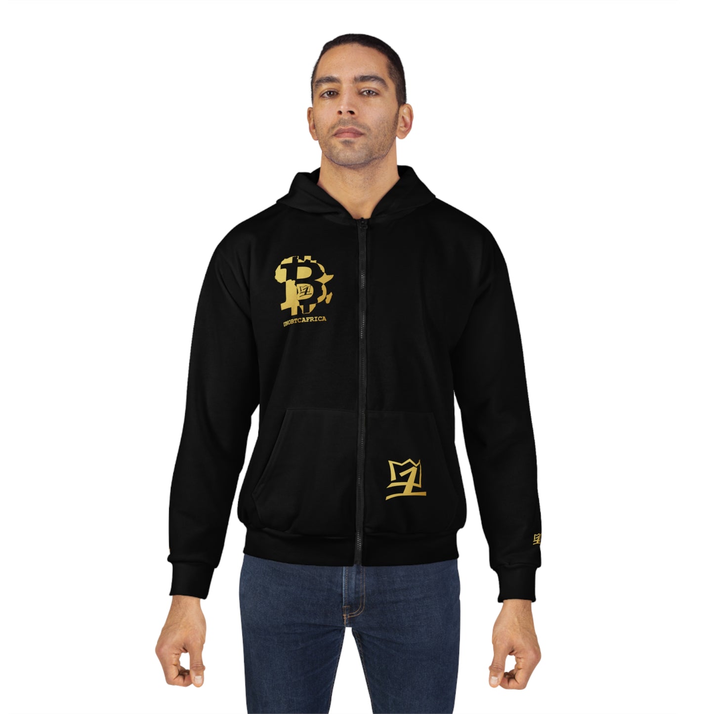 UNOBTCPANTHA BTCAFRICA AOP Unisex Zip Hoodie