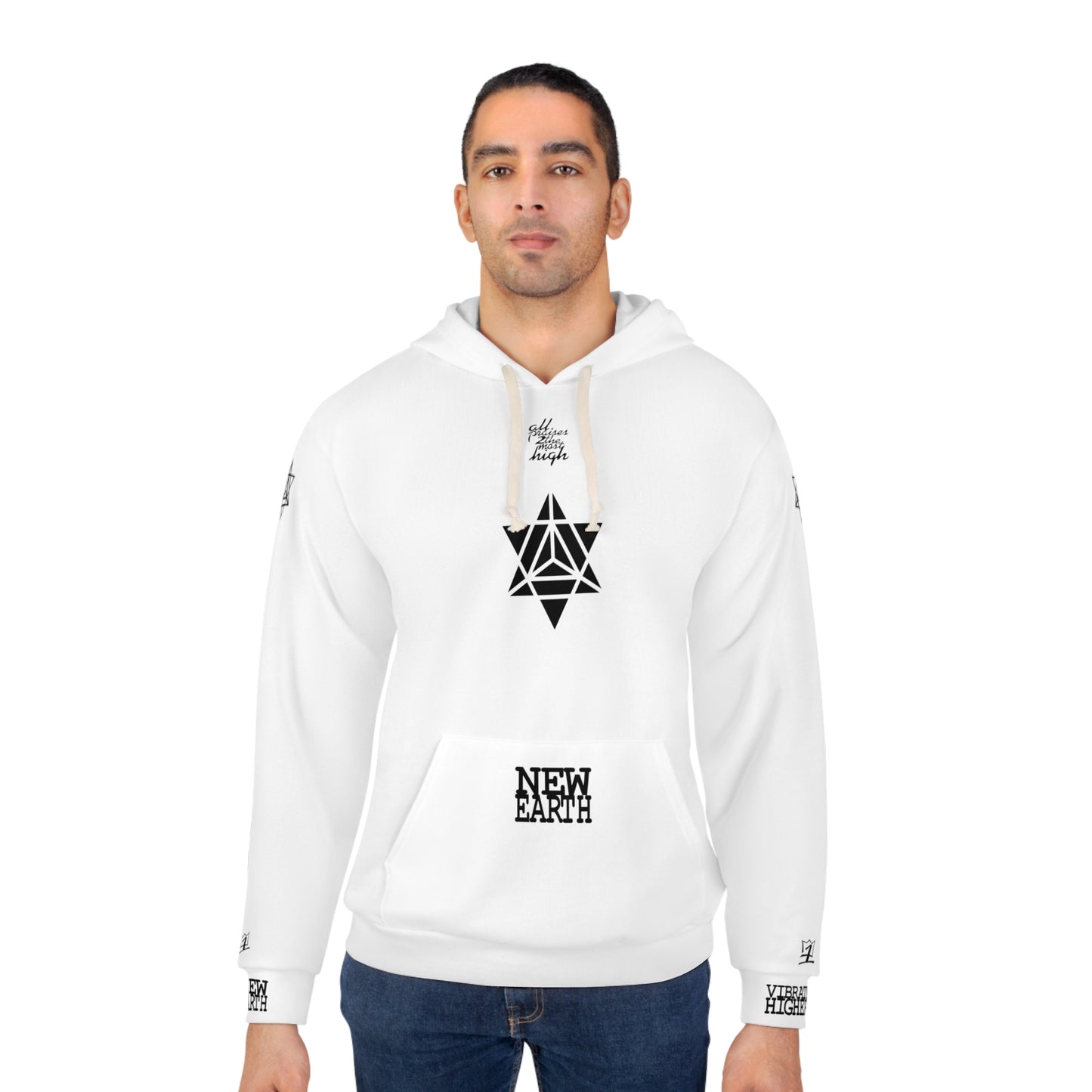 UNO ABSTRACTS NEW EARTH MERKABA Unisex Pullover Hoodie (AOP)