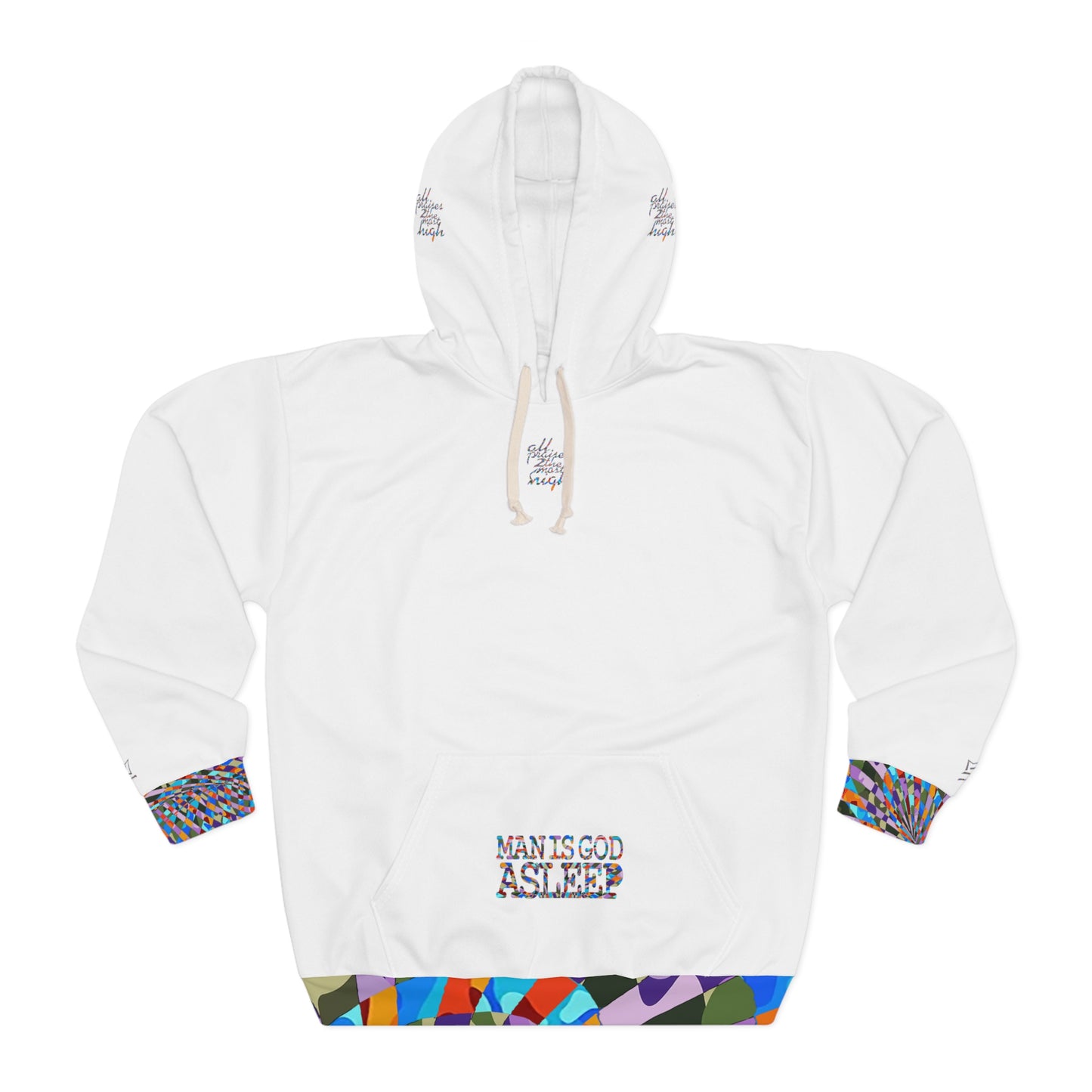 UNO ALLPRAISES GOD IS MAN Unisex Pullover Hoodie (AOP)