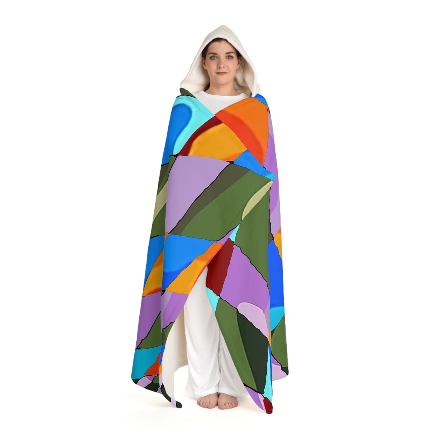 UNO ABSTRACTS Hooded Sherpa Fleece Blanket