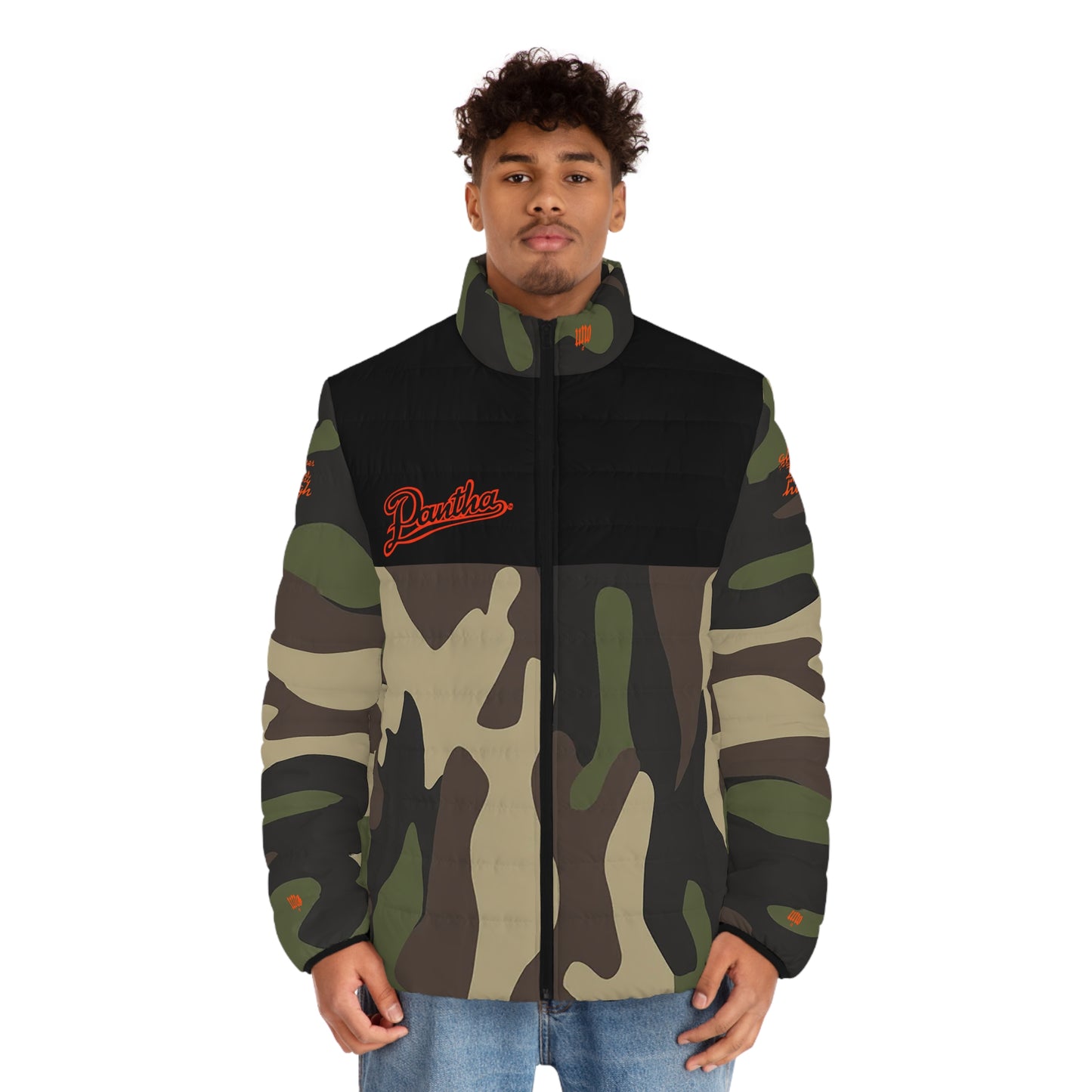 UNO PANTHA Men's Puffer Jacket (AOP) Camo Collection