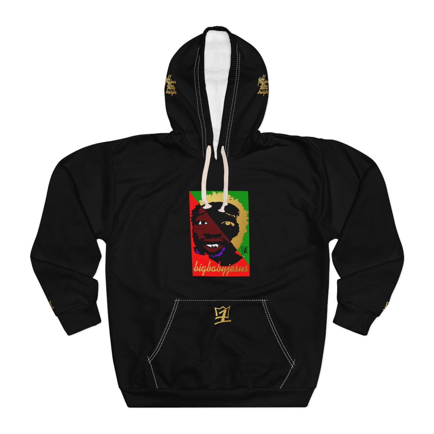 UNO LOVEBLACKLIVES BIGBABYJESUS Unisex Pullover Hoodie (AOP)