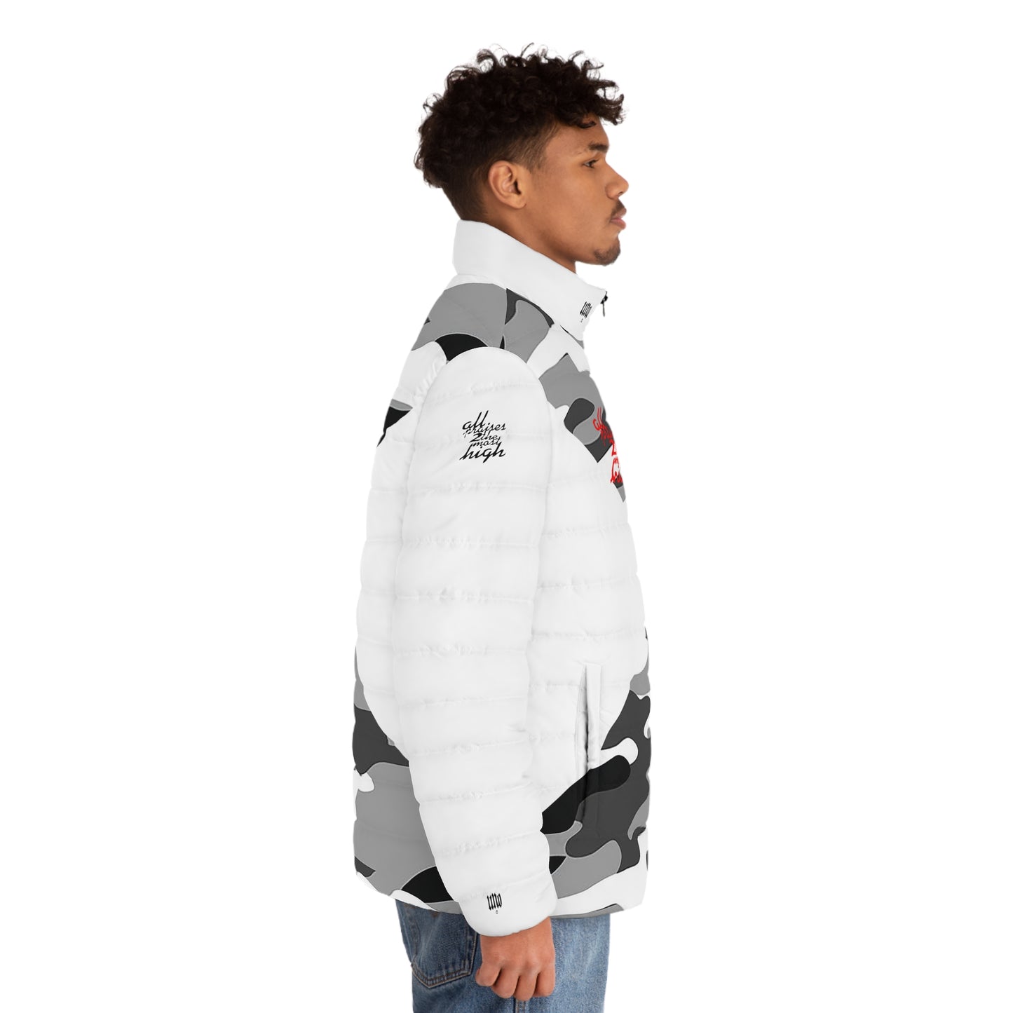 UNO ALL PRAISES Men's Puffer Jacket (AOP) Camo Collection