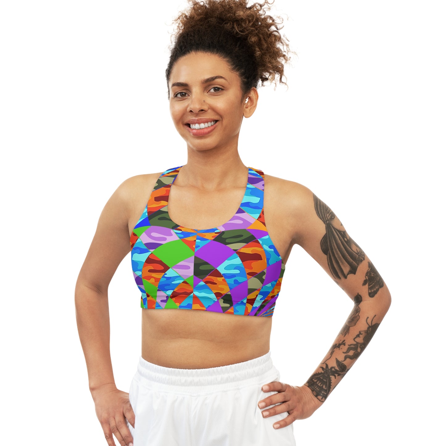 UNO ABSTRACTS Seamless Sports Bra (AOP)