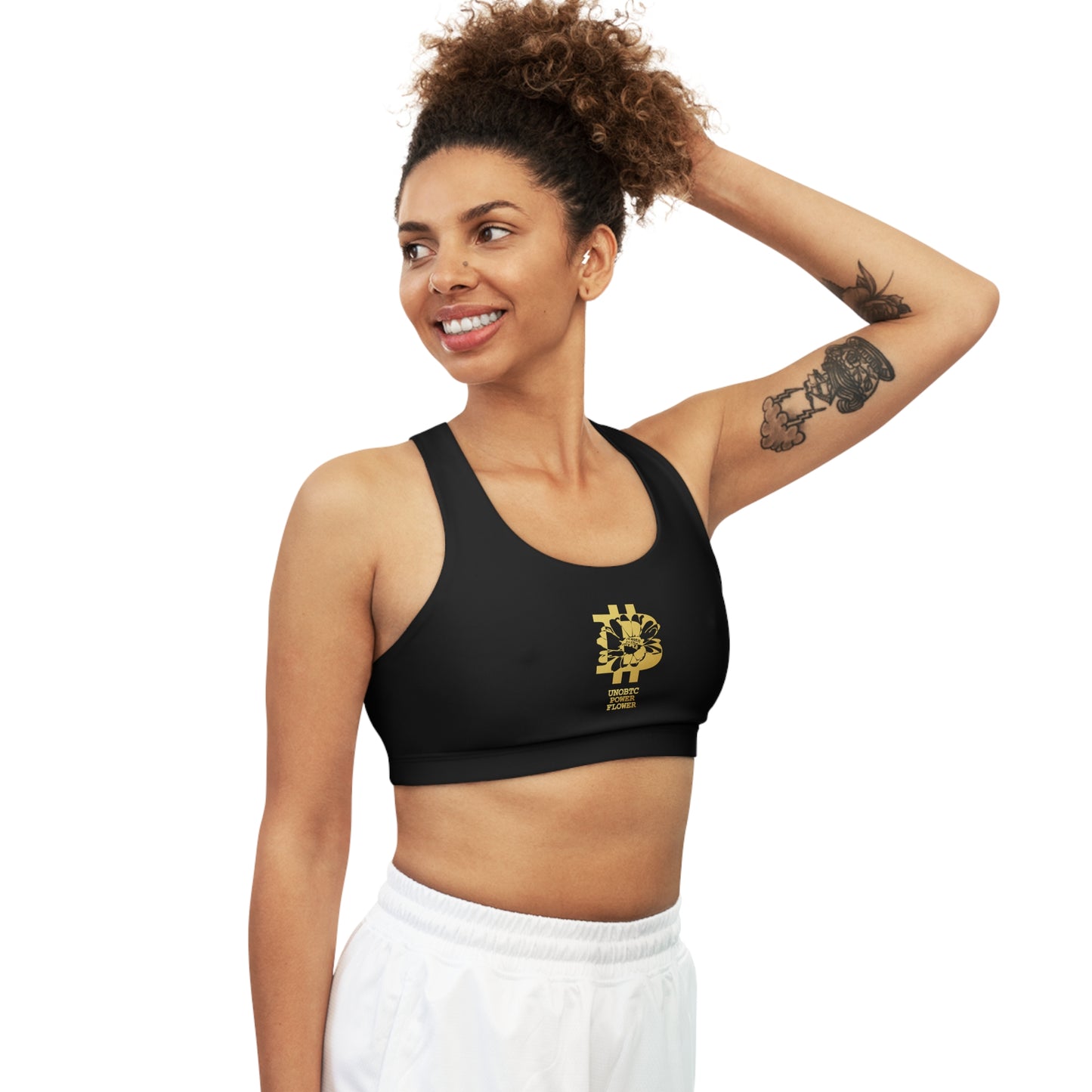 UNOBTCPOWERFLOWER Seamless Sports Bra (AOP)