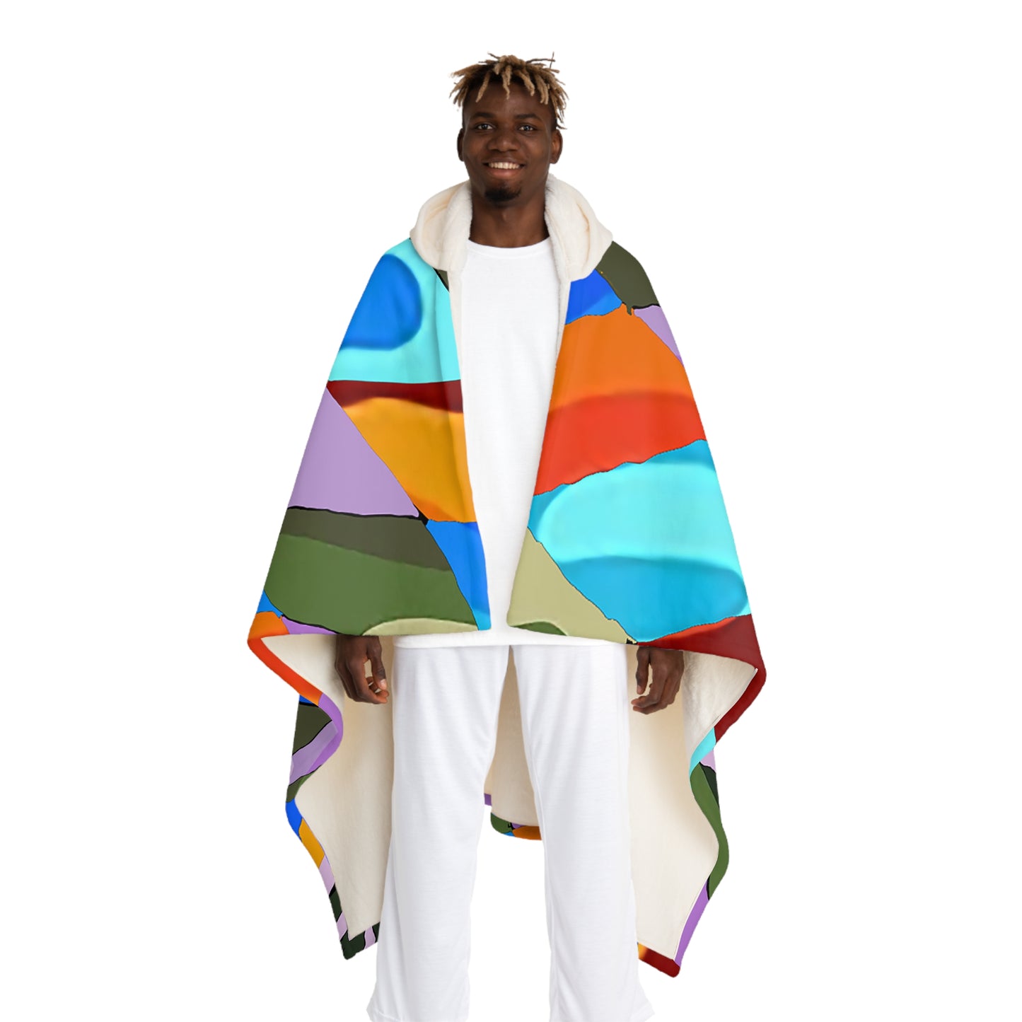 UNO ABSTRACTS Hooded Sherpa Fleece Blanket