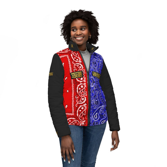 UNO ORGANIC TRIBE=GANG FREE LARRY HOOVER Women’s Puffer Jacket (AOP)