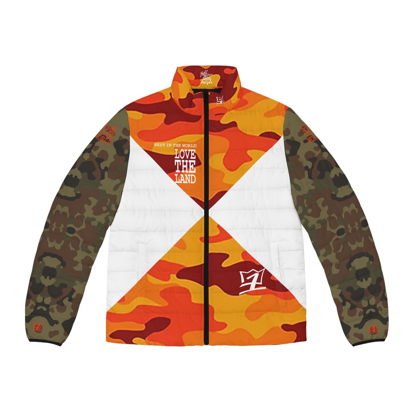 UNO LOVETHELAND Men's Puffer Jacket (AOP) Camo Collection