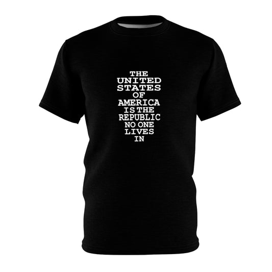 UNO 2THEREPUBLIC THE REPUBLIC NO ONE LIVES IN Unisex AOP Cut & Sew Tee