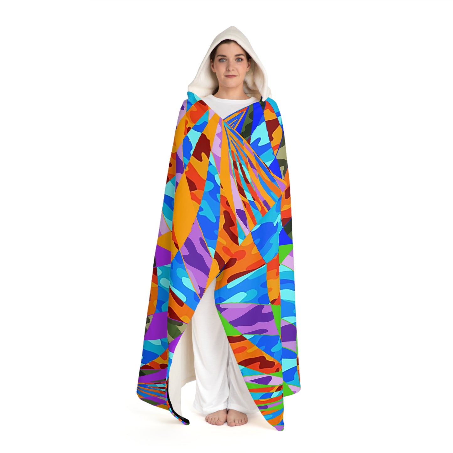 UNO ABSTRACTS Hooded Sherpa Fleece Blanket