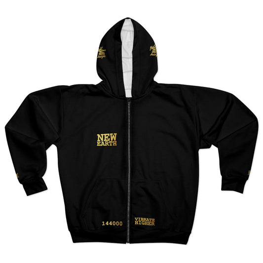 UNO ALLPRAISES NEW EARTH Unisex Zip Hoodie (AOP)