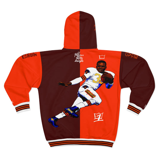 UNO LOVETHELAND JIM BROWN Unisex Zip Hoodie (AOP)