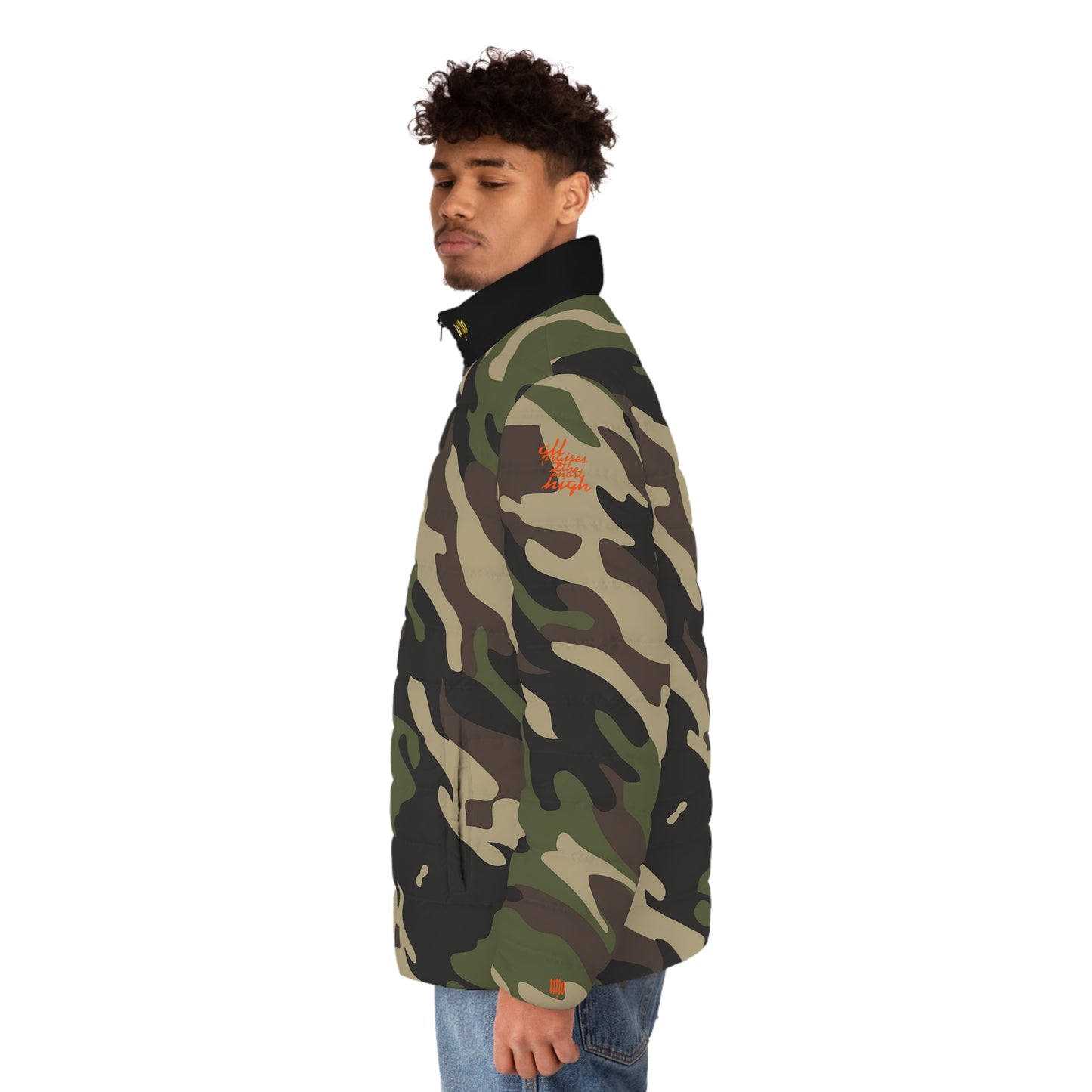 UNO PANTHA Men's Puffer Jacket (AOP) Camo Collection