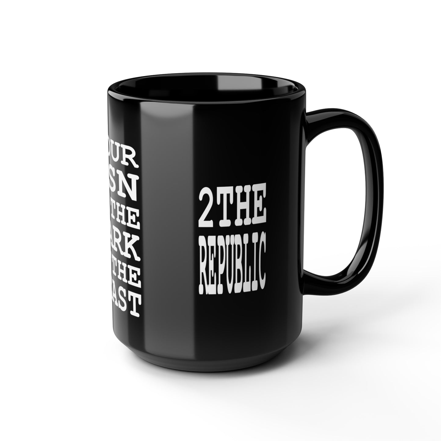 UNO 2THEREPUBLIC MARK OF THE BEAST Black Mug, 15oz