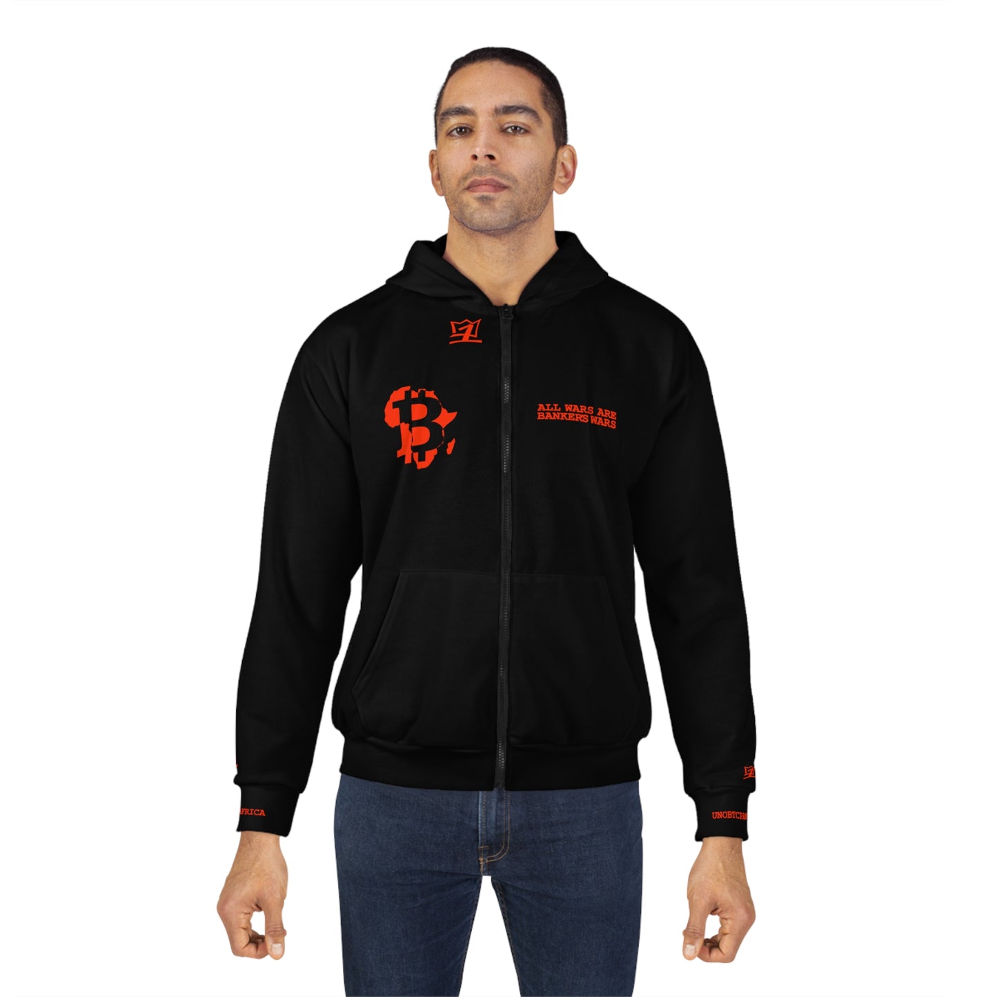 UNOBTCPANTHA BANKER'S WARS Unisex Zip Hoodie (AOP)