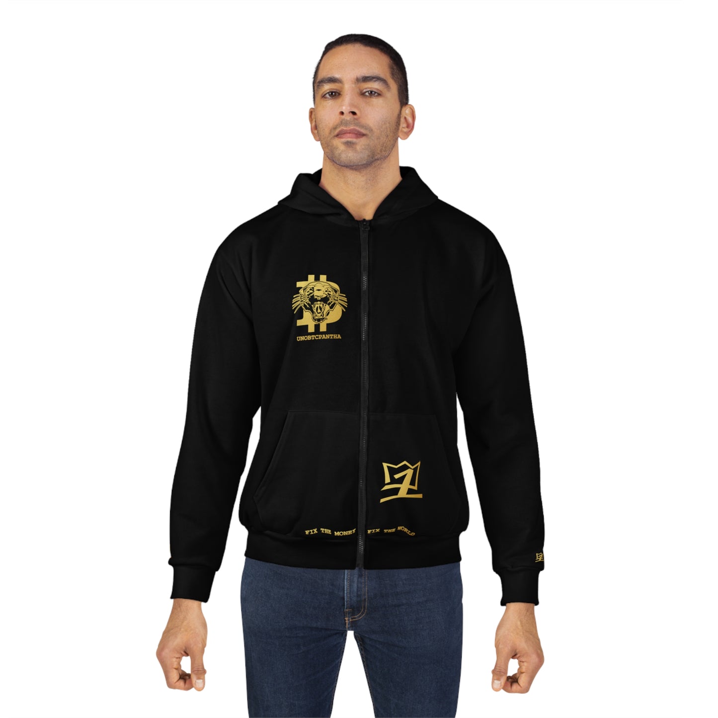 UNOBTCPANTHA Unisex Zip Hoodie (AOP)