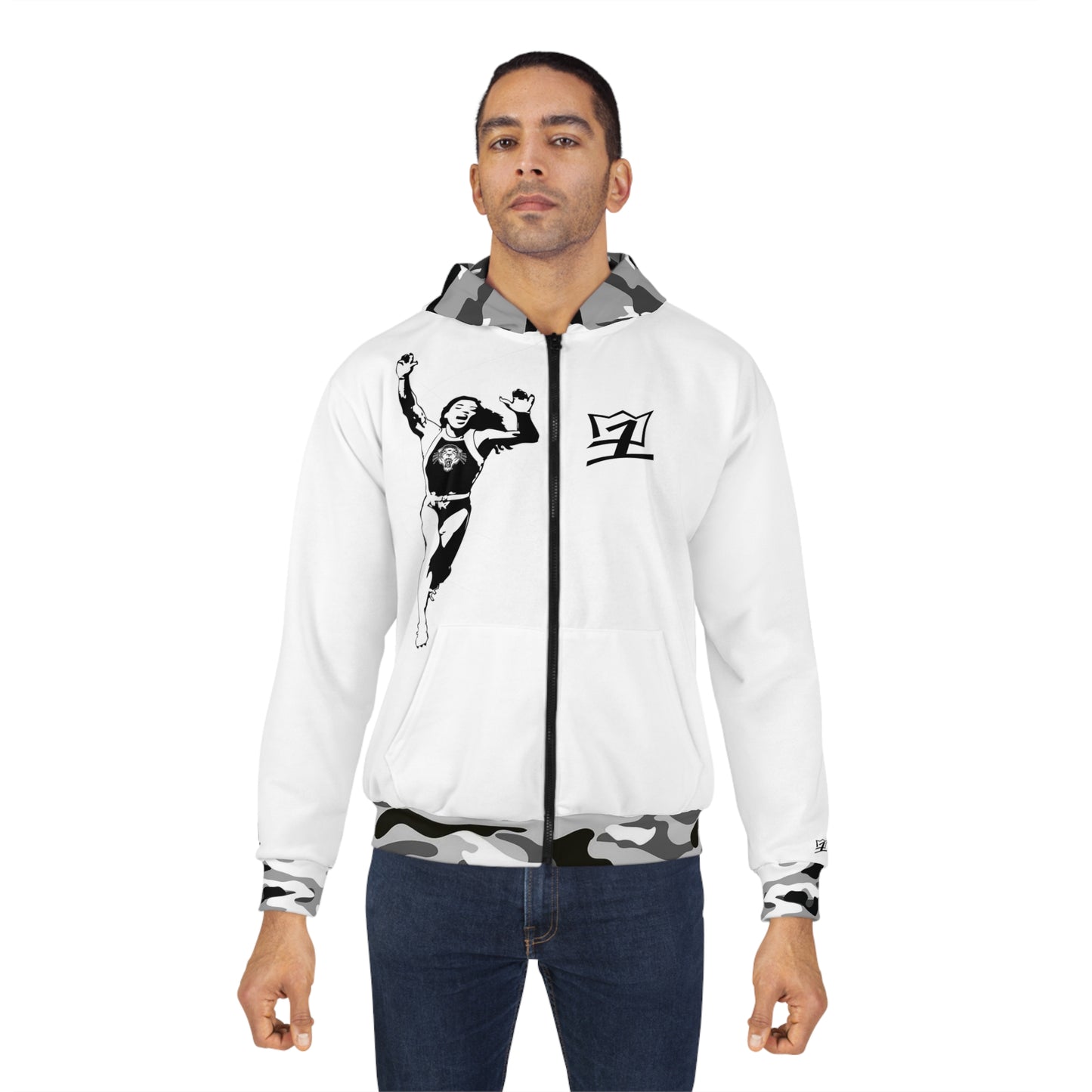 UNO PANTHA ALLSTARS FLOJO Unisex Zip Hoodie (AOP)