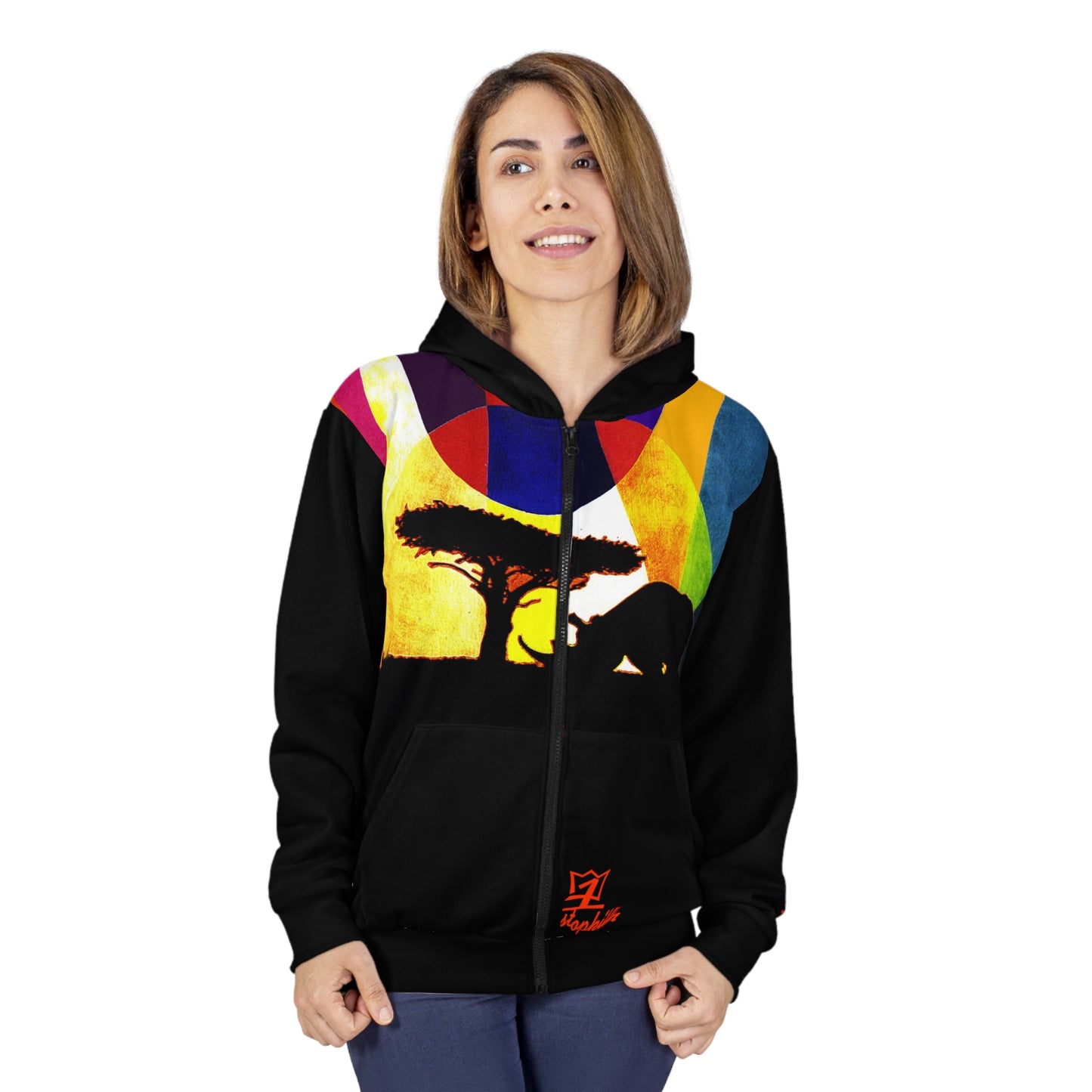 UNO STOPKILL'N RHINOSUNSET AOP Unisex Zip Hoodie