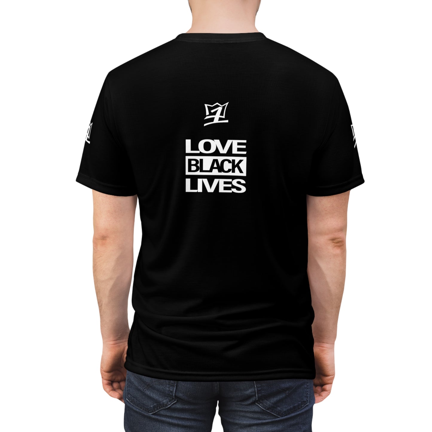 UNO LOVEBLACKLIVES LOVEMALCOLM Unisex Cut & Sew Tee (AOP)