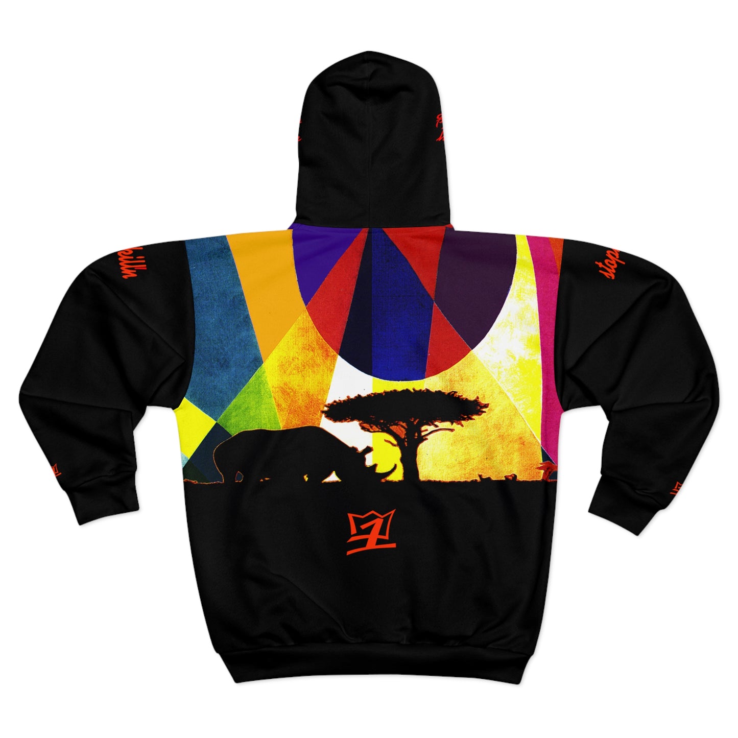 UNO STOPKILL'N RHINOSUNSET AOP Unisex Zip Hoodie