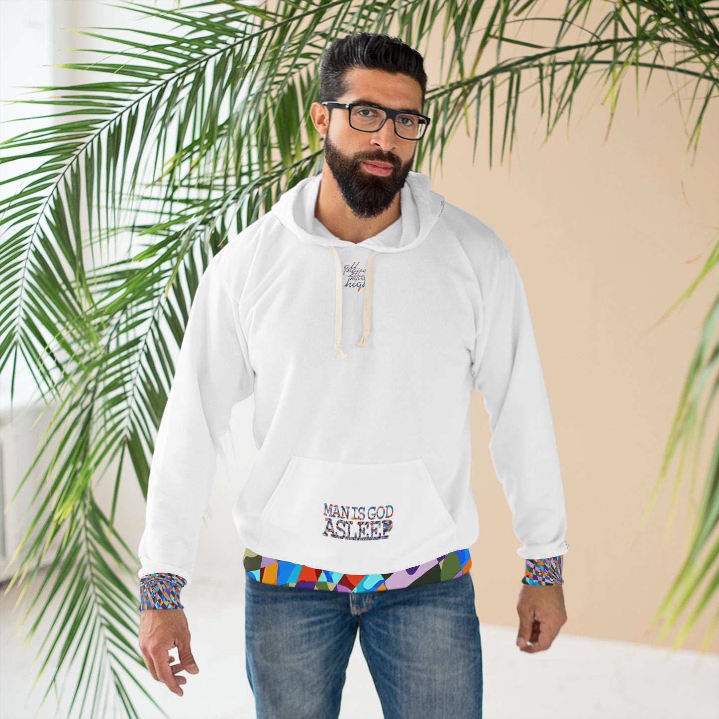 UNO ALLPRAISES GOD IS MAN Unisex Pullover Hoodie (AOP)