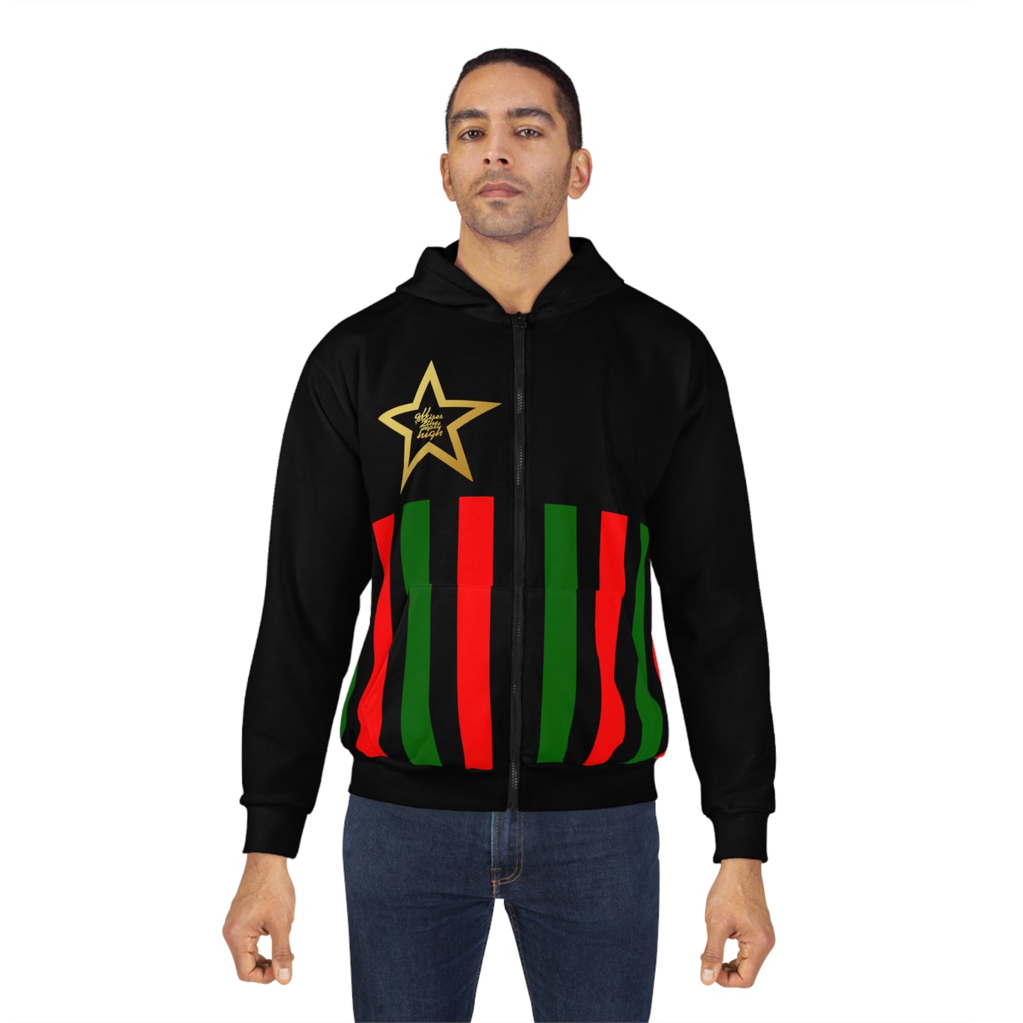 UNO ALL PRAISES BLACKSTAR AOP Unisex Zip Hoodie