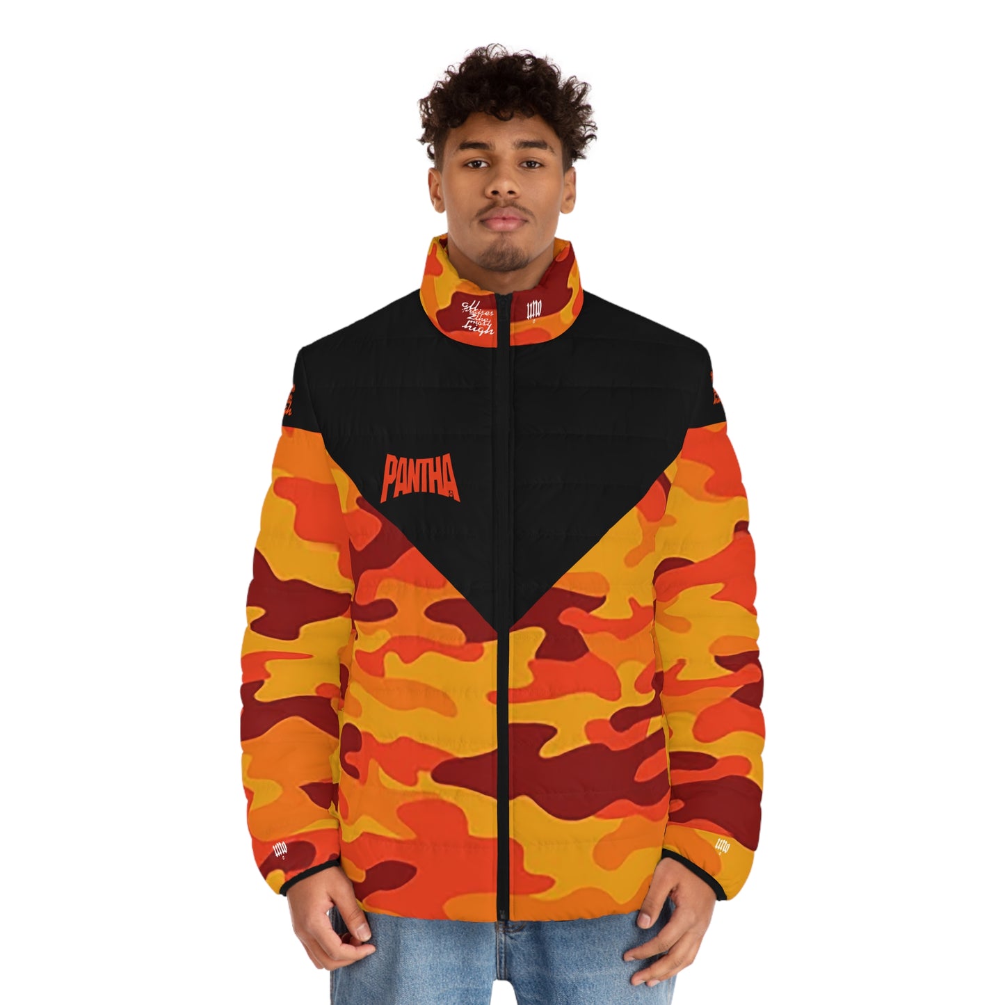 UNO PANTHA Men's Puffer Jacket (AOP) Camo Collection