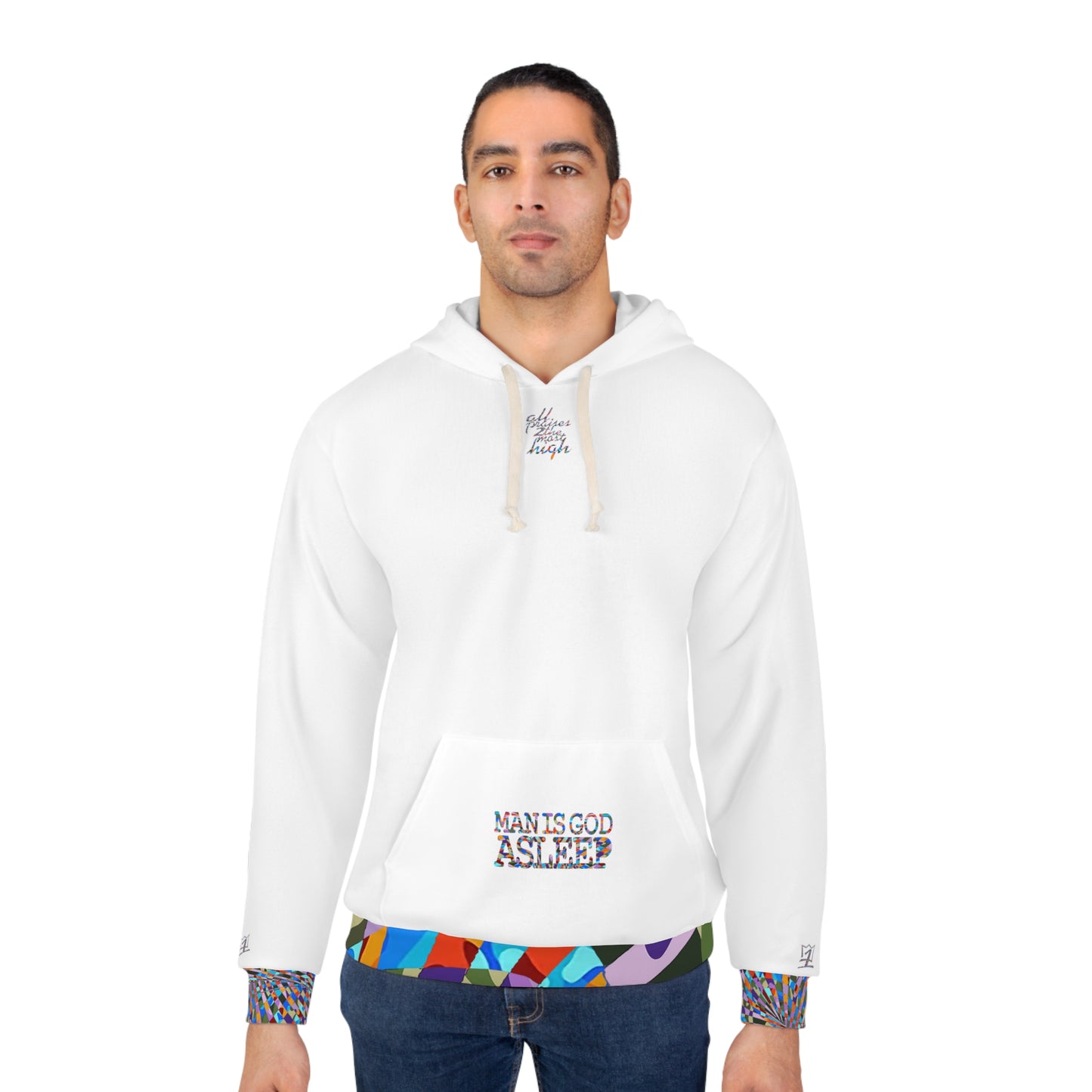 UNO ALLPRAISES GOD IS MAN Unisex Pullover Hoodie (AOP)