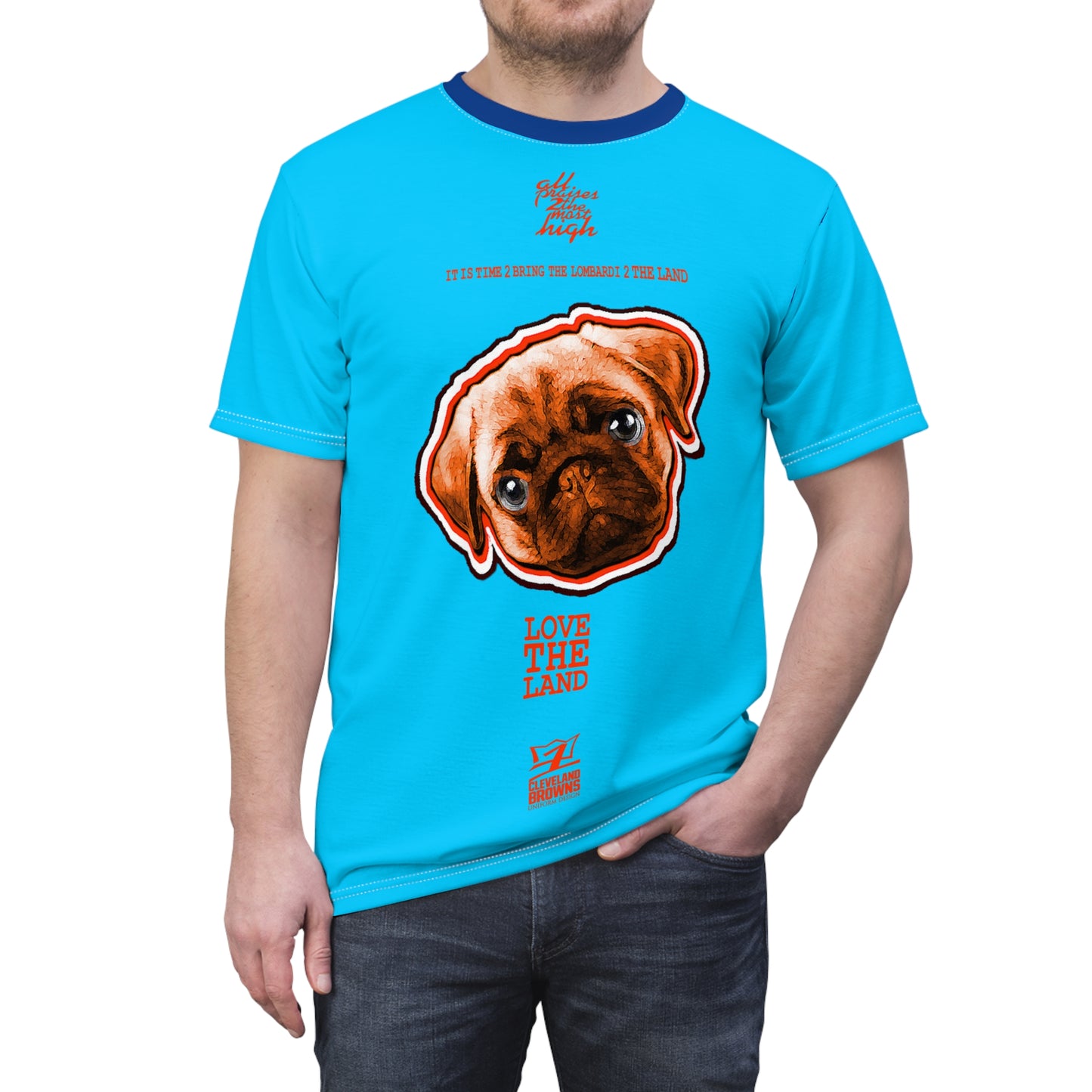 UNO LOVETHELAND BROWNSPUG Unisex Cut & Sew Tee (AOP)