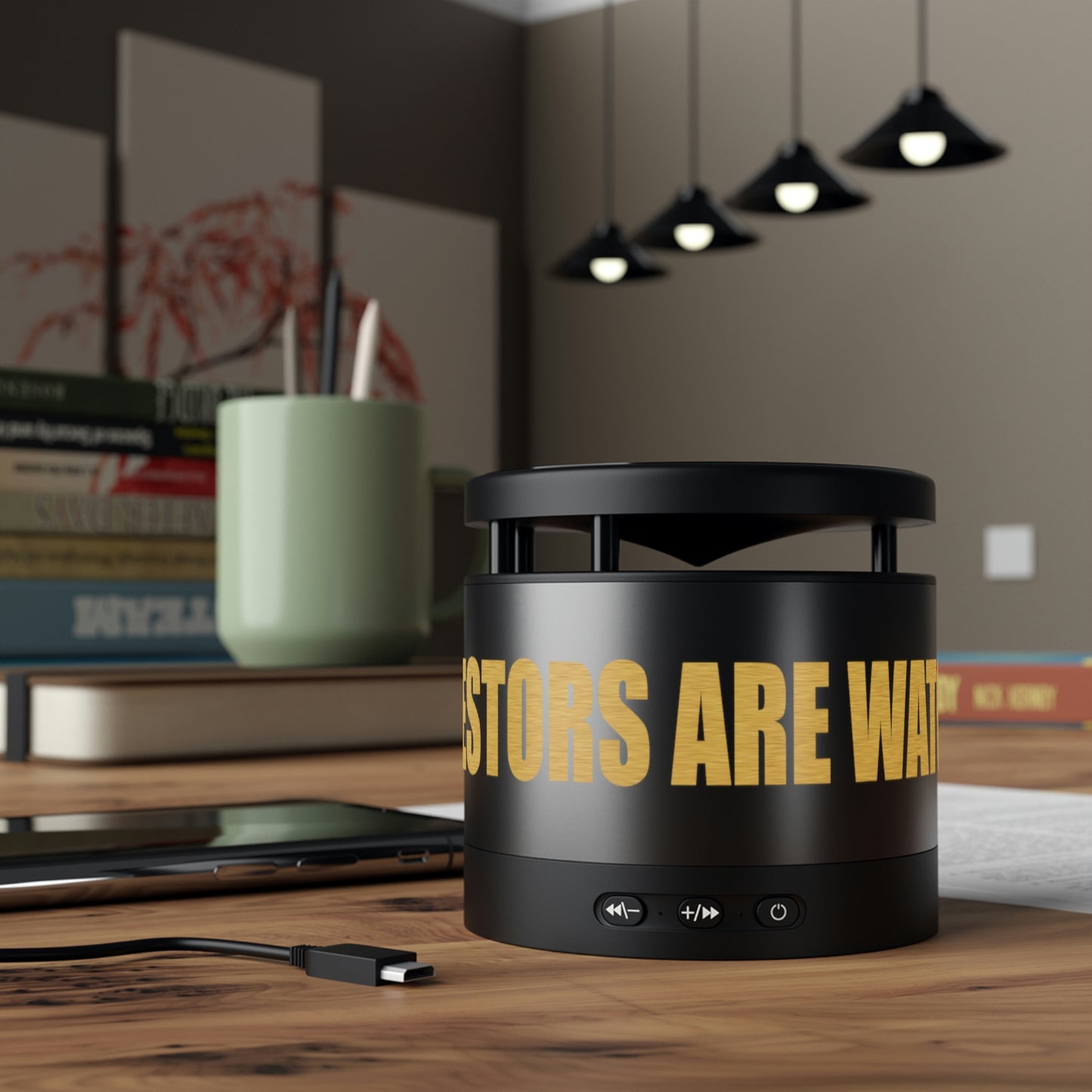 UNO ALL PRAISES Our Ancestors are Watching Us Metal Bluetooth Speaker and Wireless Charging Pad