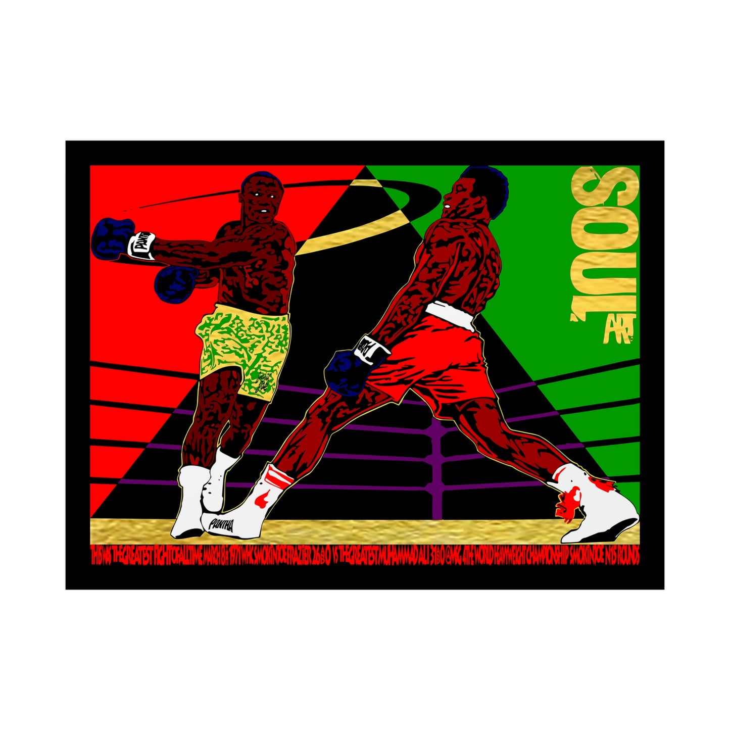 UNO SOULART THE FIGHT Smokin' Joe beat Muhammad Ali 18x24 Rolled Posters