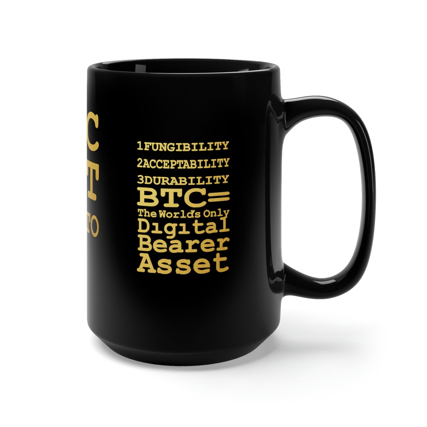 UNOBTC 6 Characteristics of Money Numbers 1,2 and 3 Black Mug 15oz