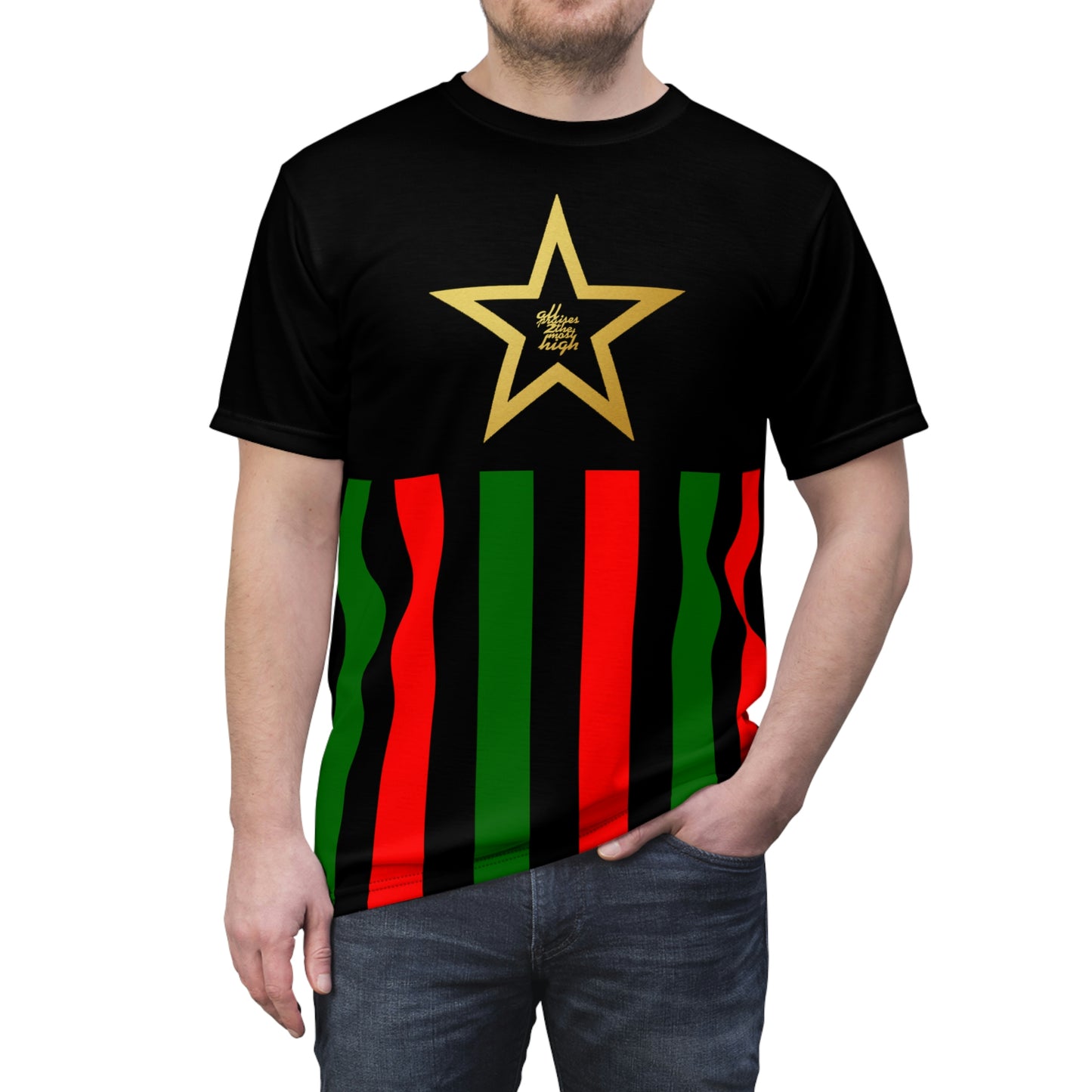 UNO ALL PRAISES BLACKSTAR Unisex AOP Cut & Sew Tee