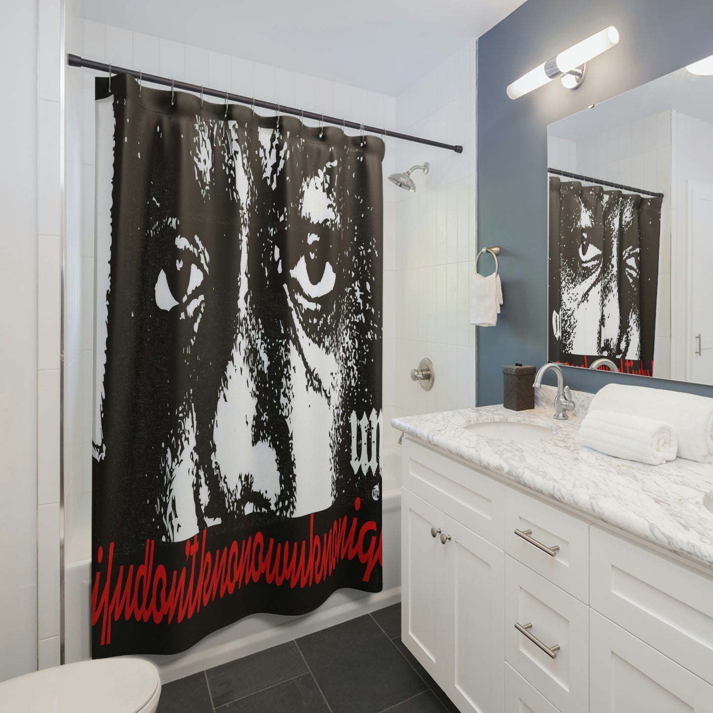 UNO LOVEBLACKLIVES BIGGIEJUICY Shower Curtains