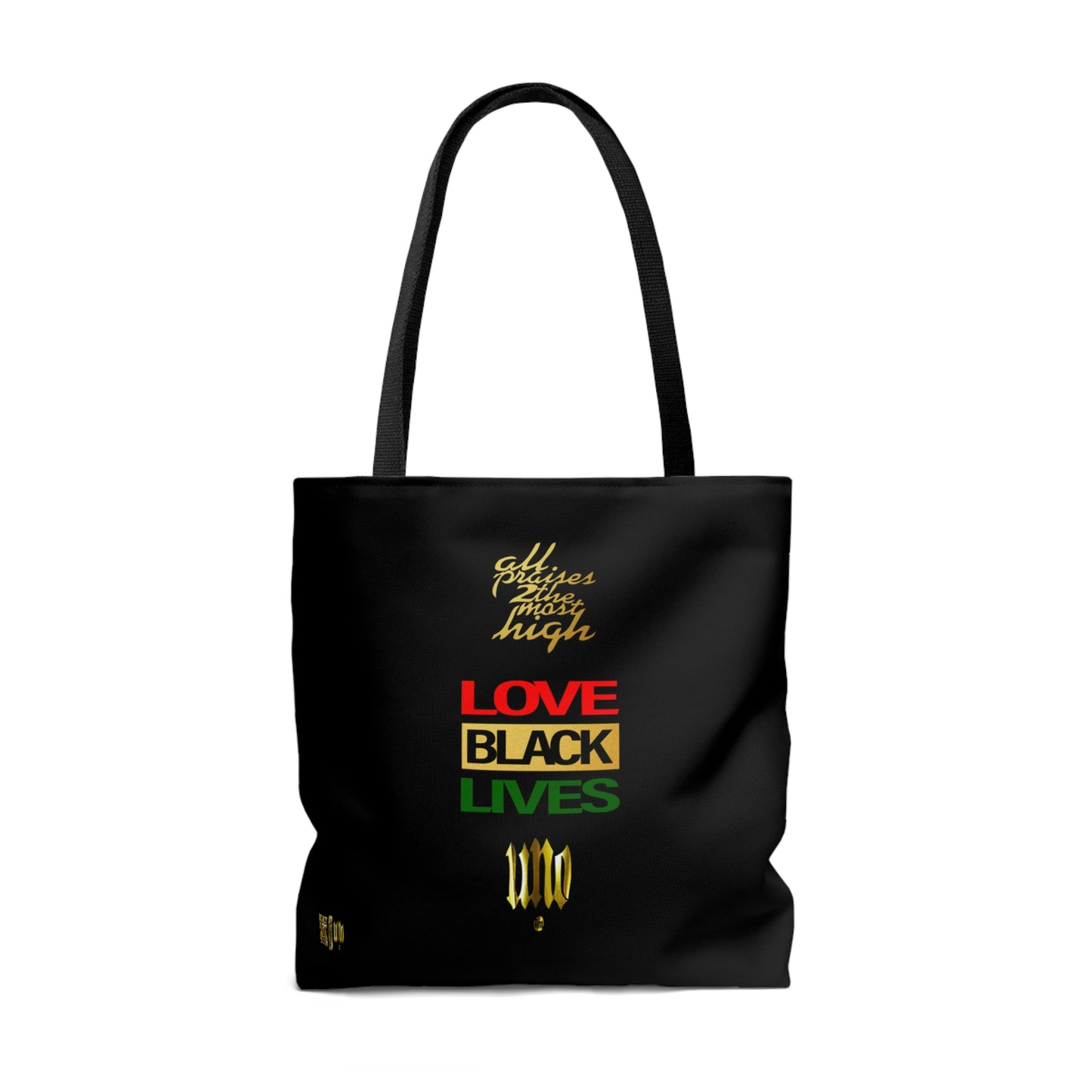 UNO LOVEBLACKLIVES LOVEGILSCOTT AOP Tote Bag