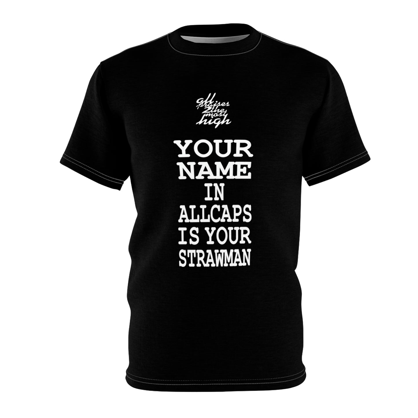 UNO 2THEREPUBLIC ALLCAPS IS YO STRAWMAN Unisex AOP Cut & Sew Tee