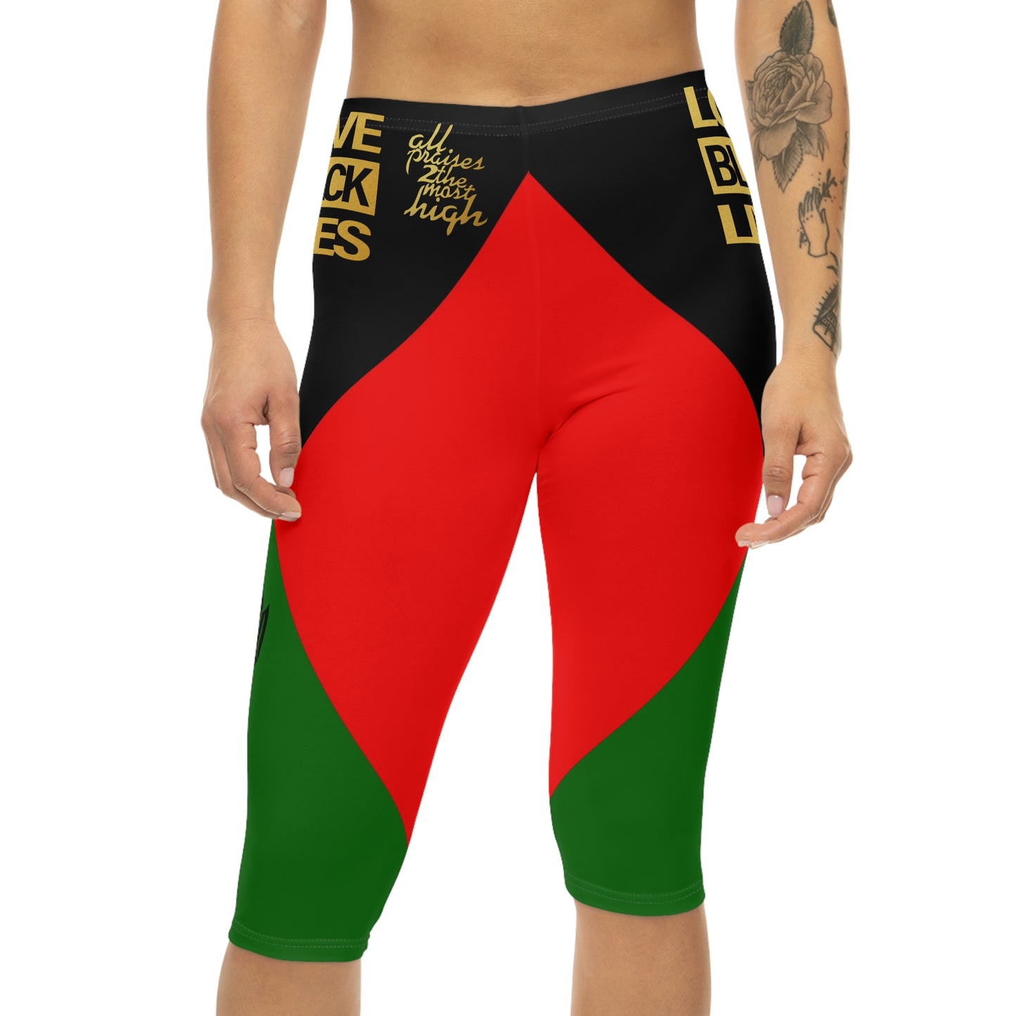 UNO LOVEBLACKLIVES Women’s Capri Leggings (AOP)