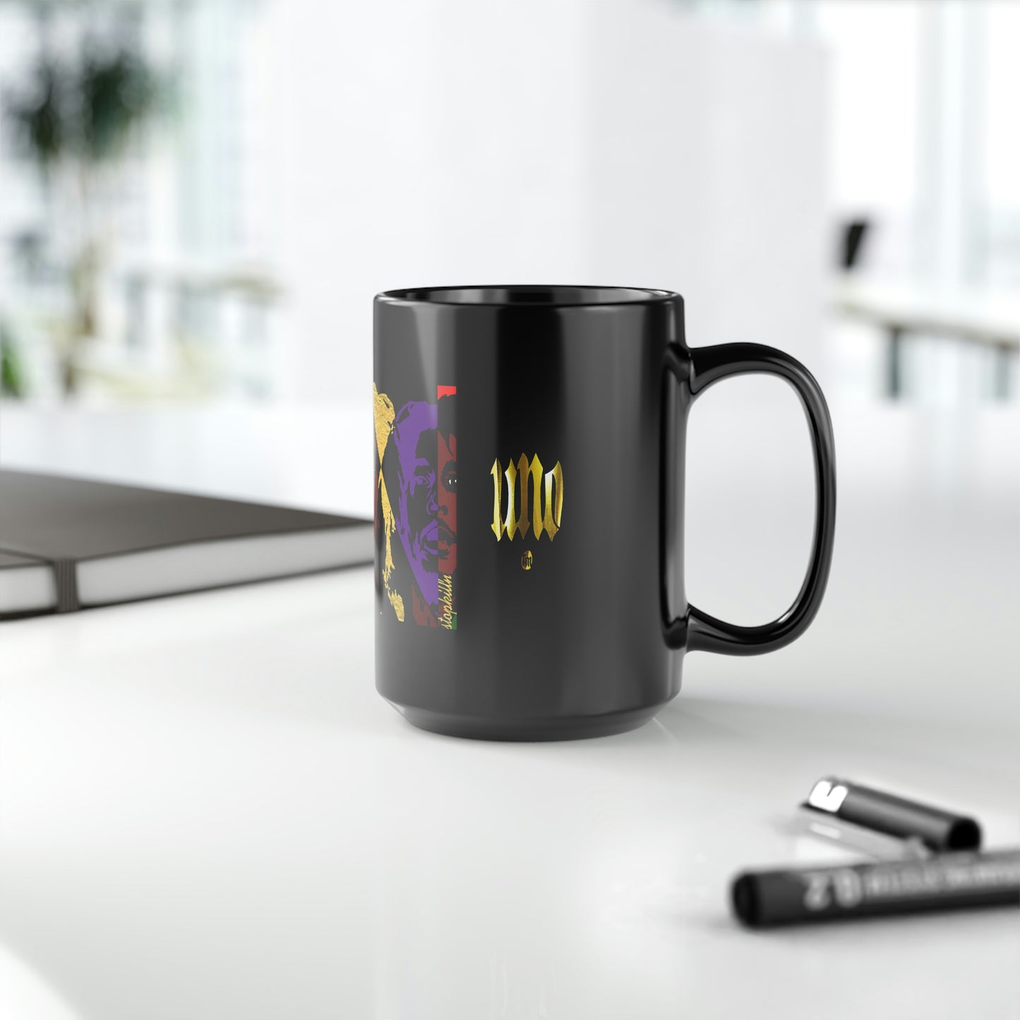 UNO POWERFLOWER LOVEBOB Black Mug, 15oz