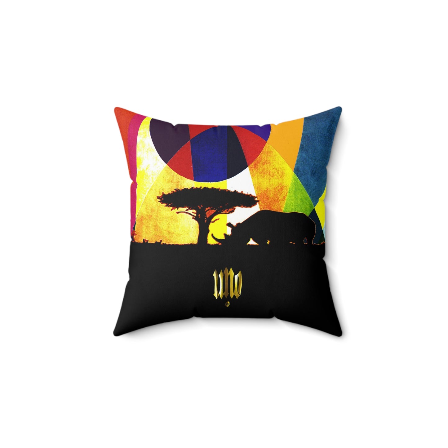 UNO STOPKILL'N RHINOSUNSET Faux Suede Square Pillow