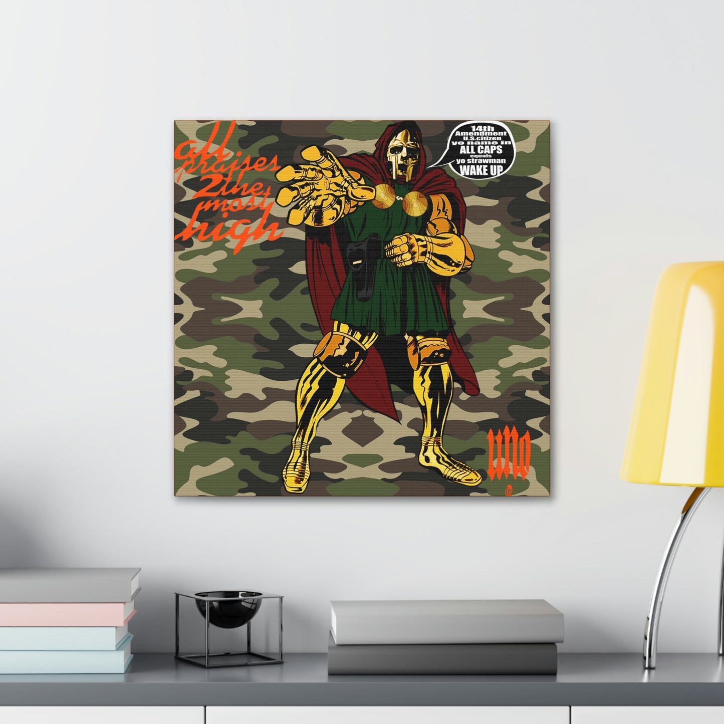 UNO 2THEREPUBLIC MFDOOMALLCAPS 12, 20, 24, & 36" Square Canvas Gallery Wraps Camo Collection