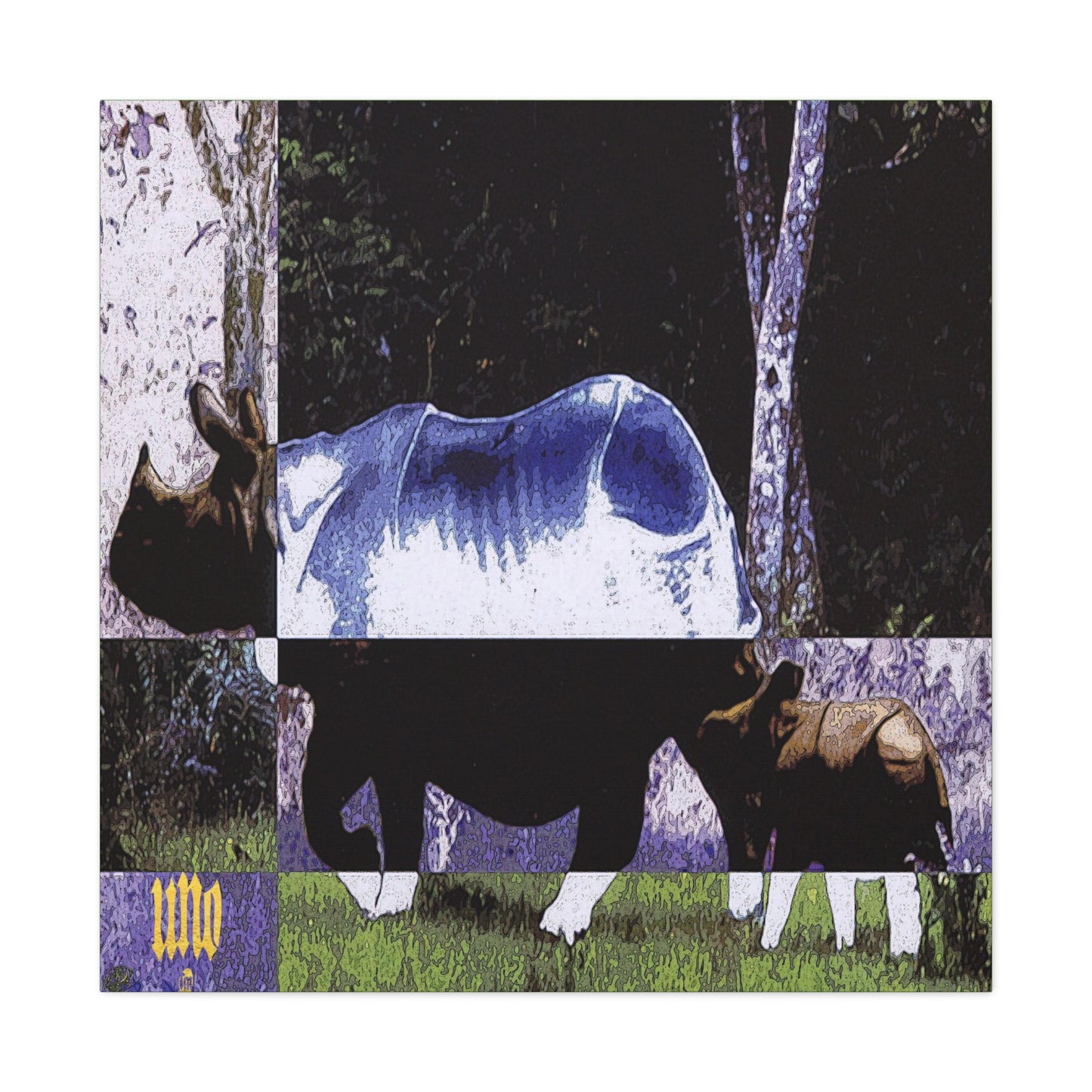 UNO STOPKILL'N RHINOBABYMAMA 12, 20, 24, & 36" Square Canvas Gallery Wraps