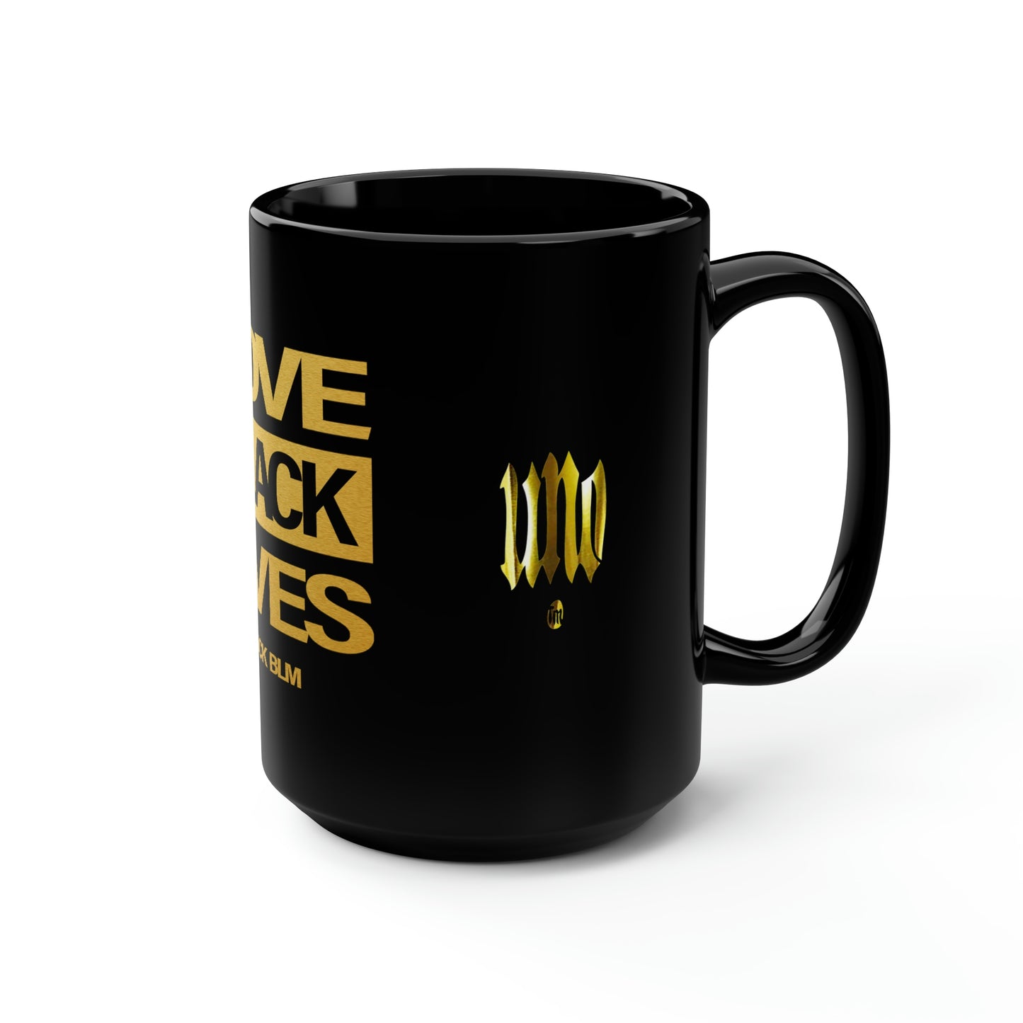 UNO LOVEBLACKLIVES Black Mug, 15oz