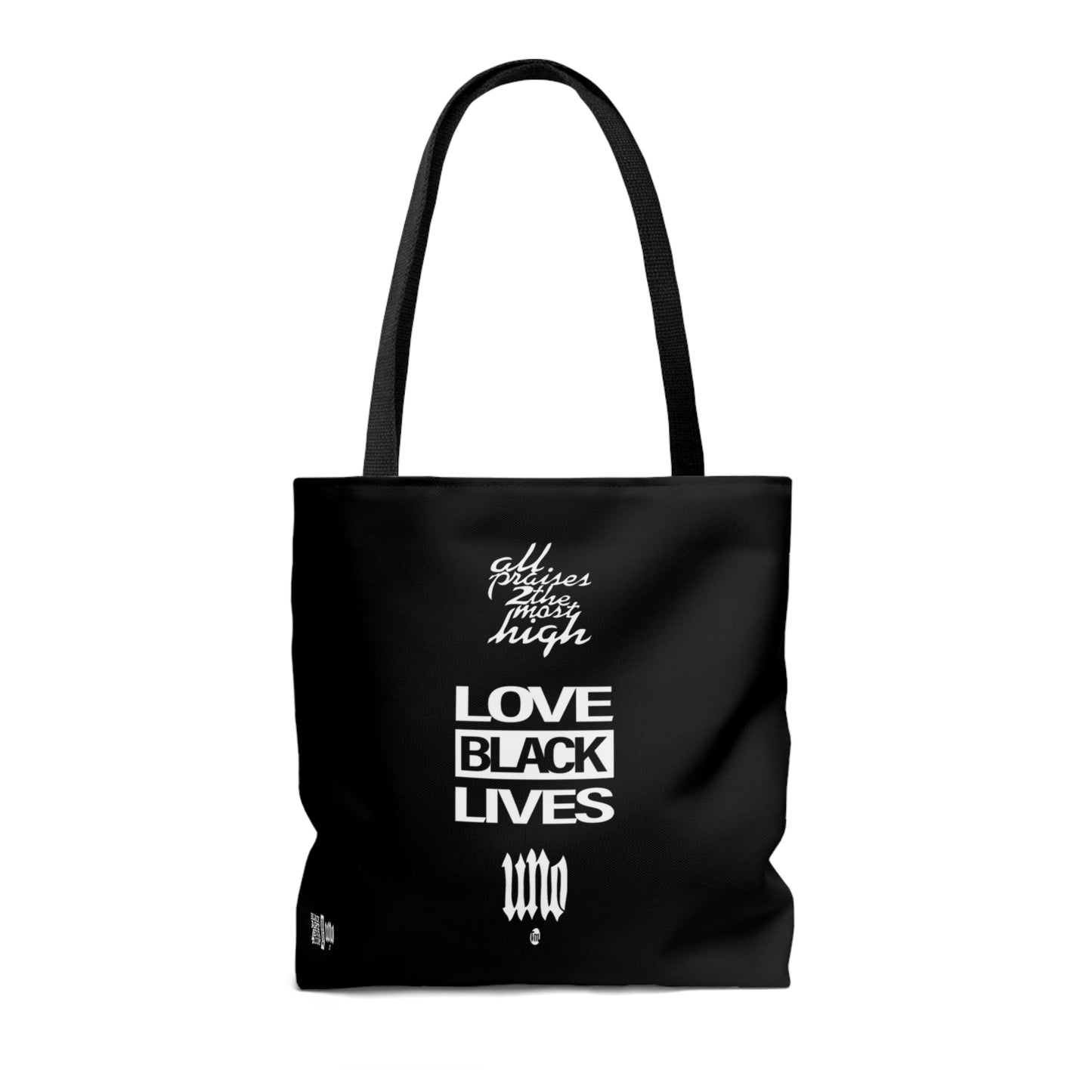 UNO LOVEBLACKLIVES LOVE'NMINI AOP Tote Bag