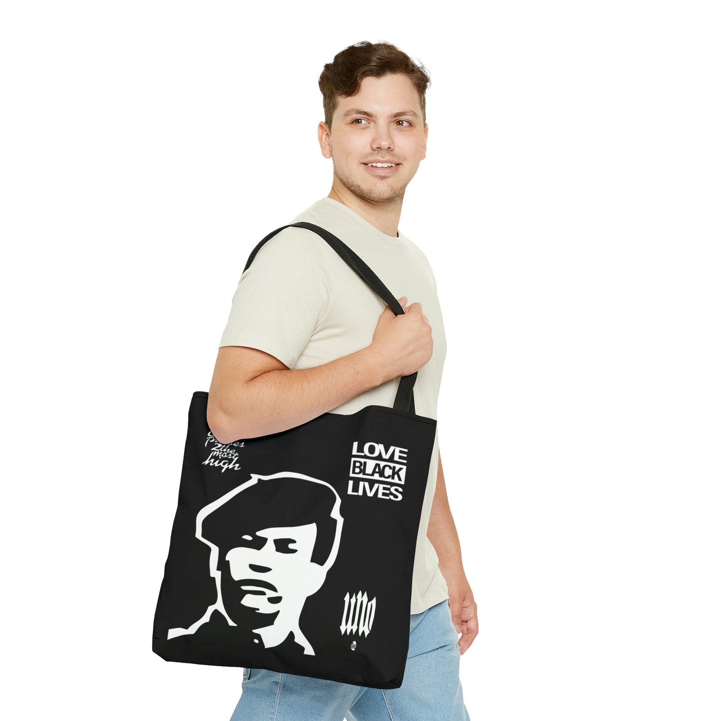 UNO LOVEBLACKLIVES LOVEHUEY AOP Tote Bag